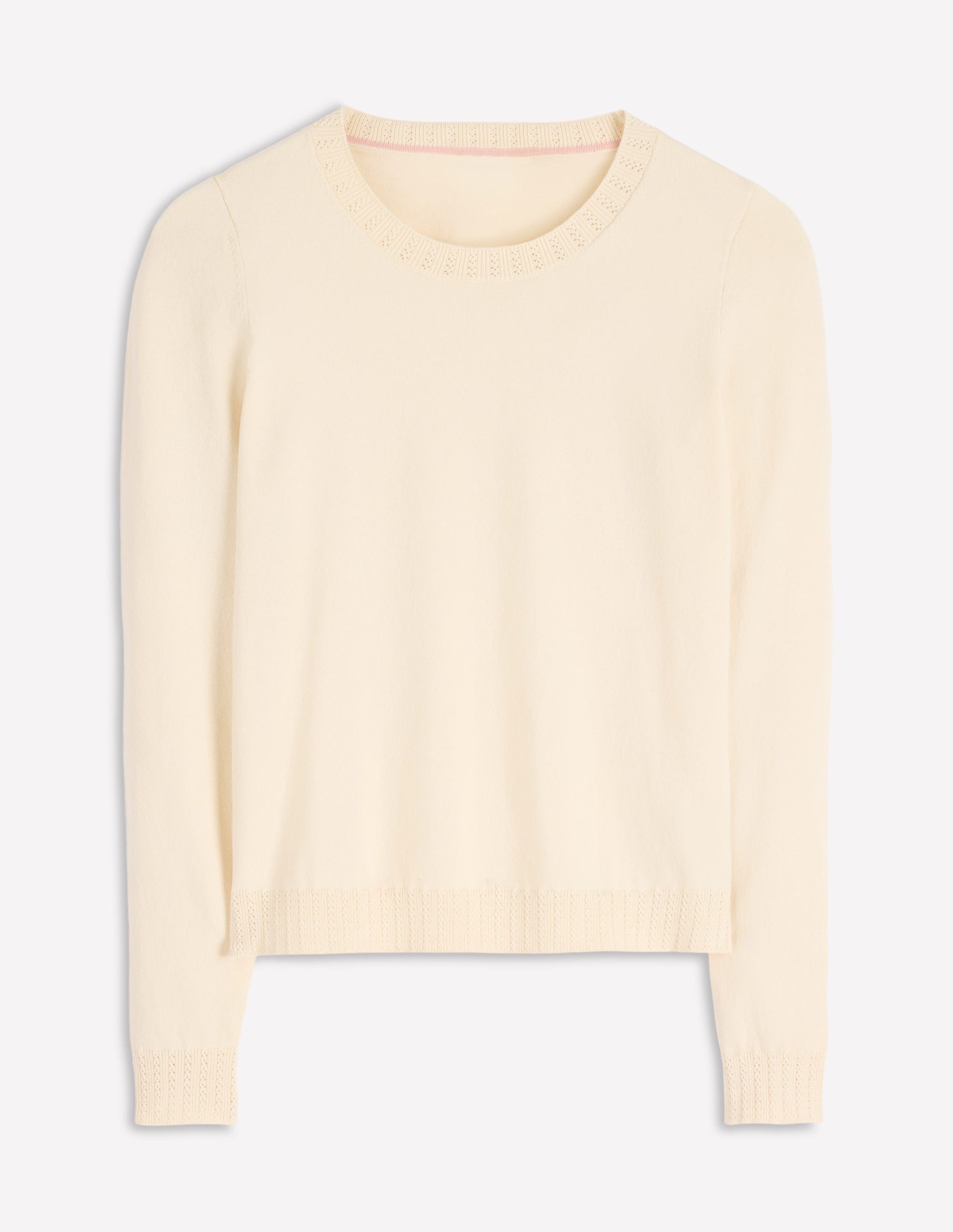 Emilia Cotton Crew Jumper-Warm Ivory-5