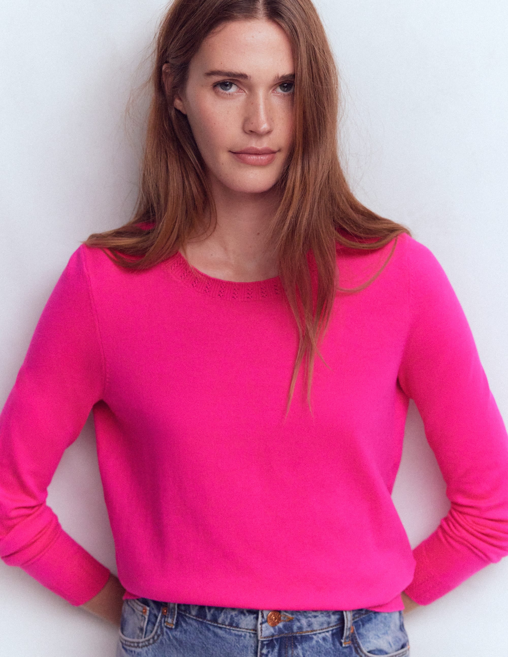 Emilia Cotton Crew Jumper-Pink Peony - Image 4