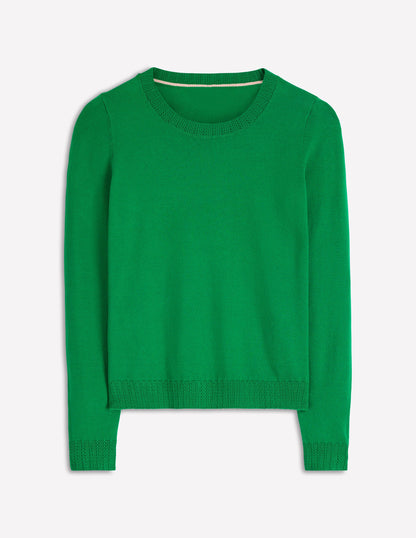 Emilia Cotton Crew Jumper-Rich Emerald-5