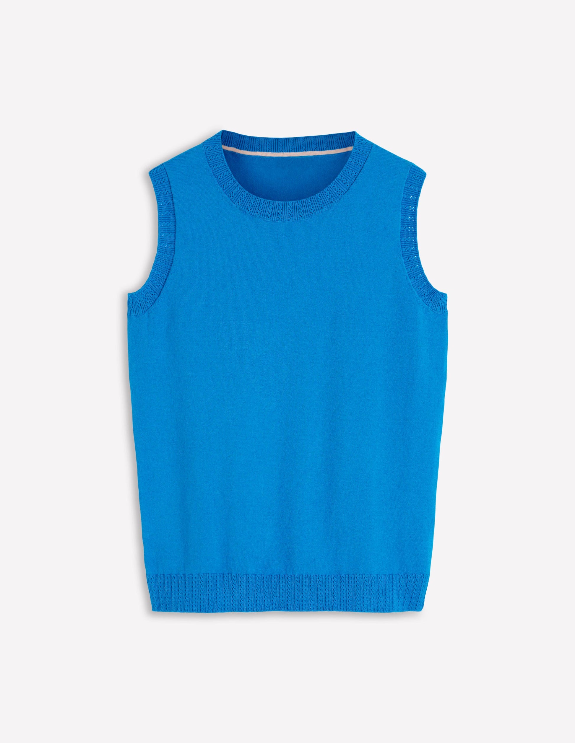 Emilia Cotton Crew Neck Tank-Kingfisher Blue-5