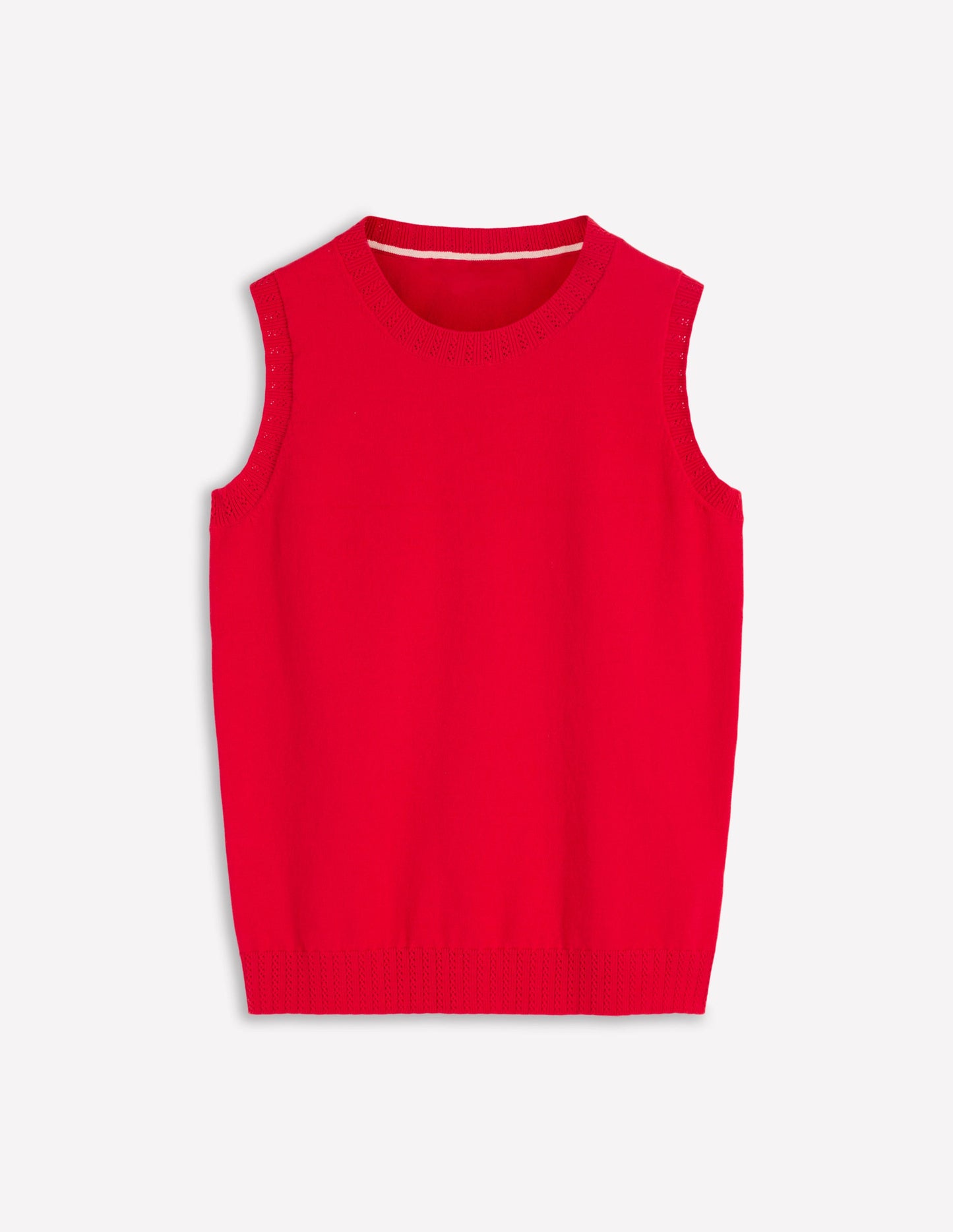 Emilia Cotton Crew Neck Tank-Salsa Red