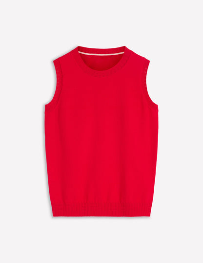 Emilia Cotton Crew Neck Tank-Salsa Red-5