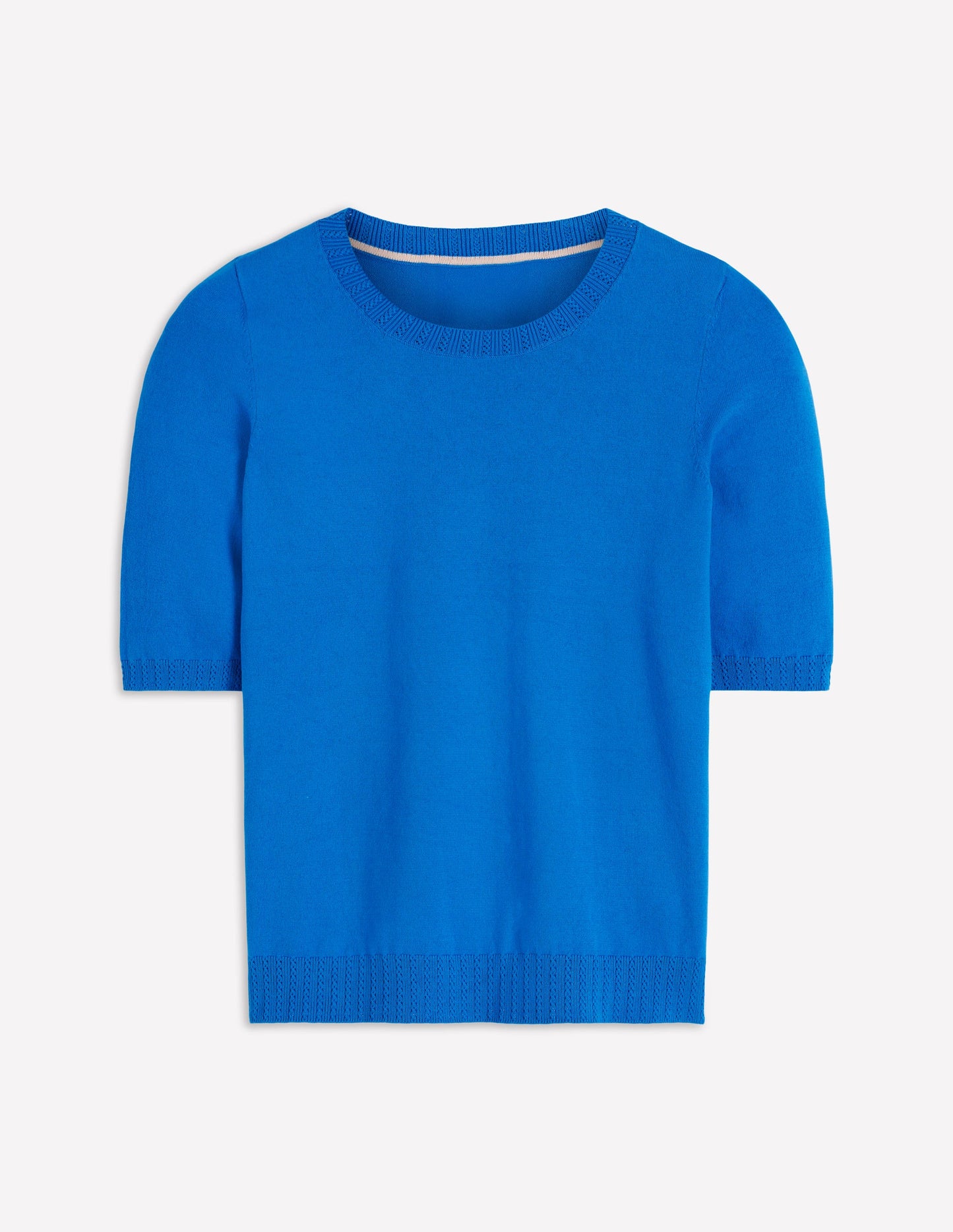 Emilia Cotton Crew T-shirt-Kingfisher Blue