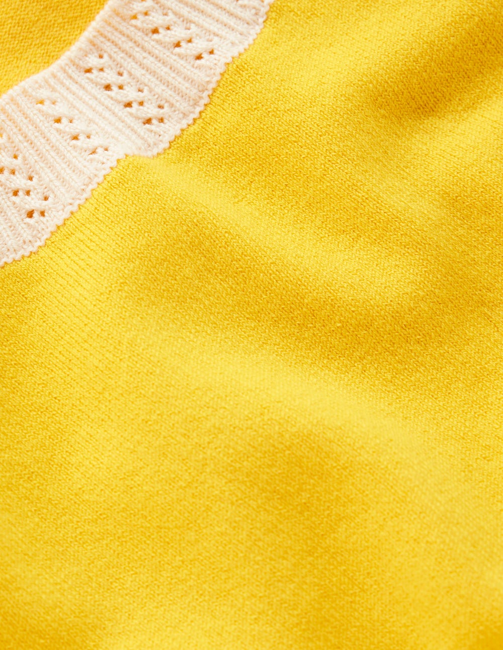 Emilia Cotton Crew T-shirt-Pineapple Yellow, Ivory - Image 6