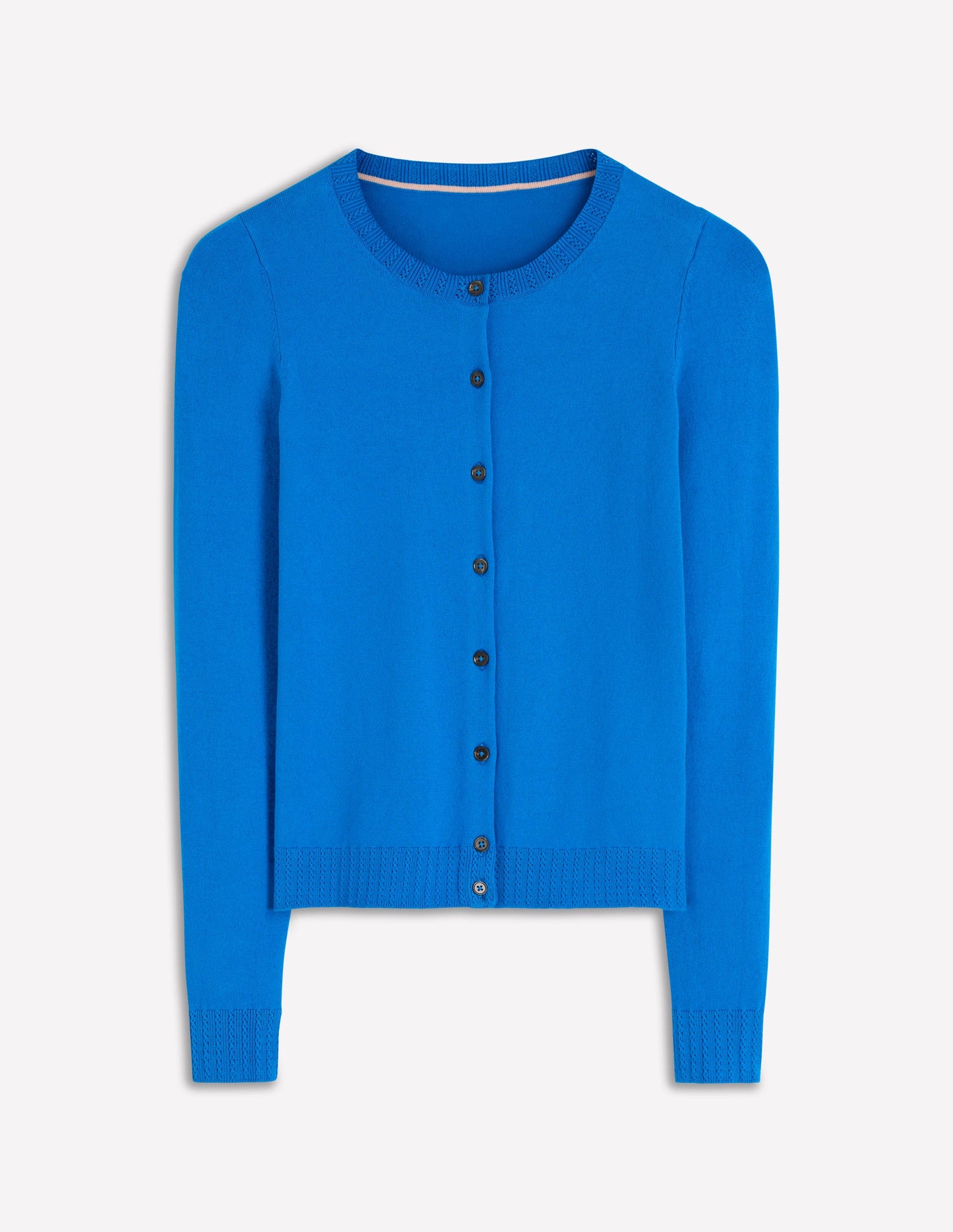 Emilia Cotton Crew Cardigan-Kingfisher Blue