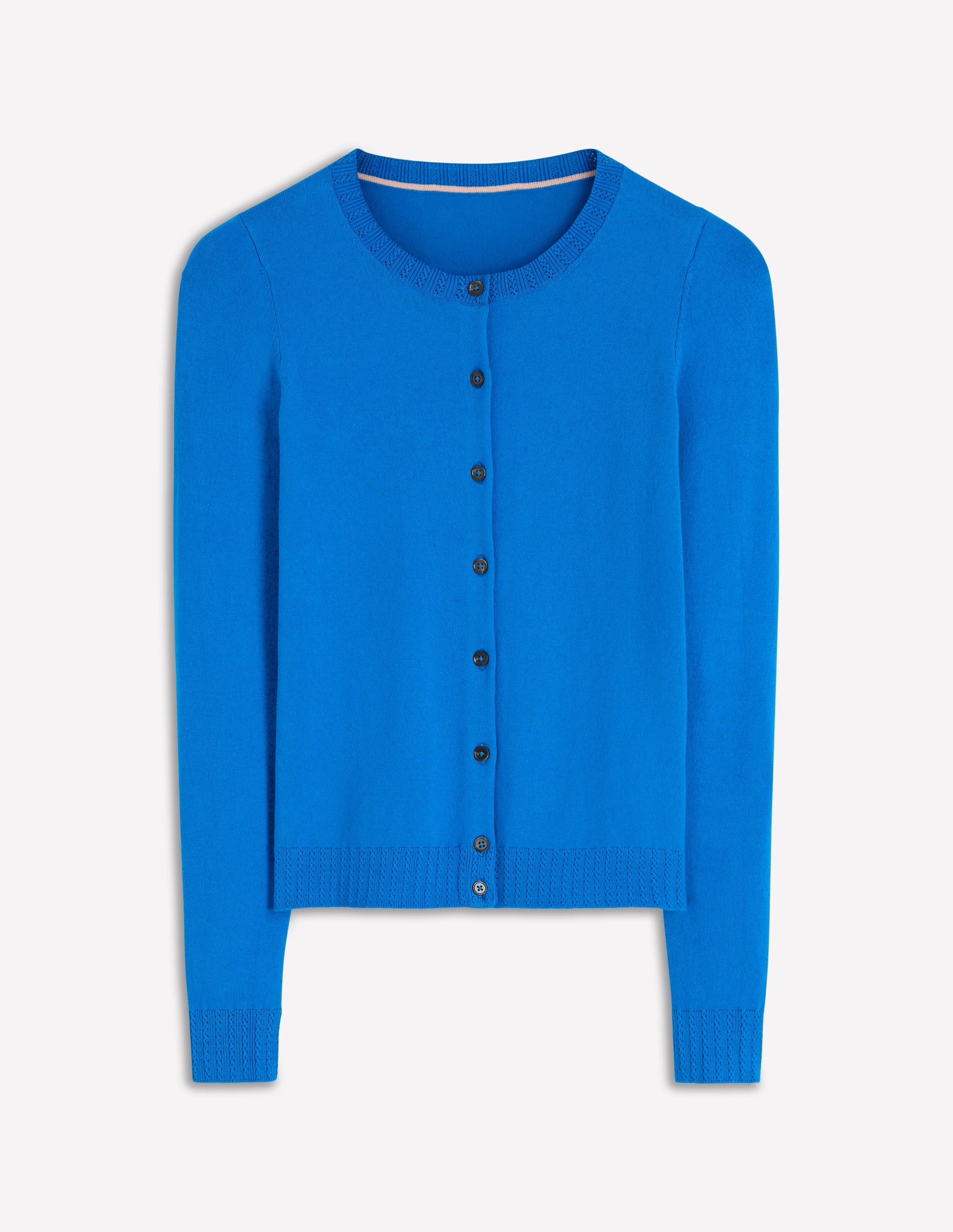 Emilia Cotton Crew Cardigan-Kingfisher Blue-4