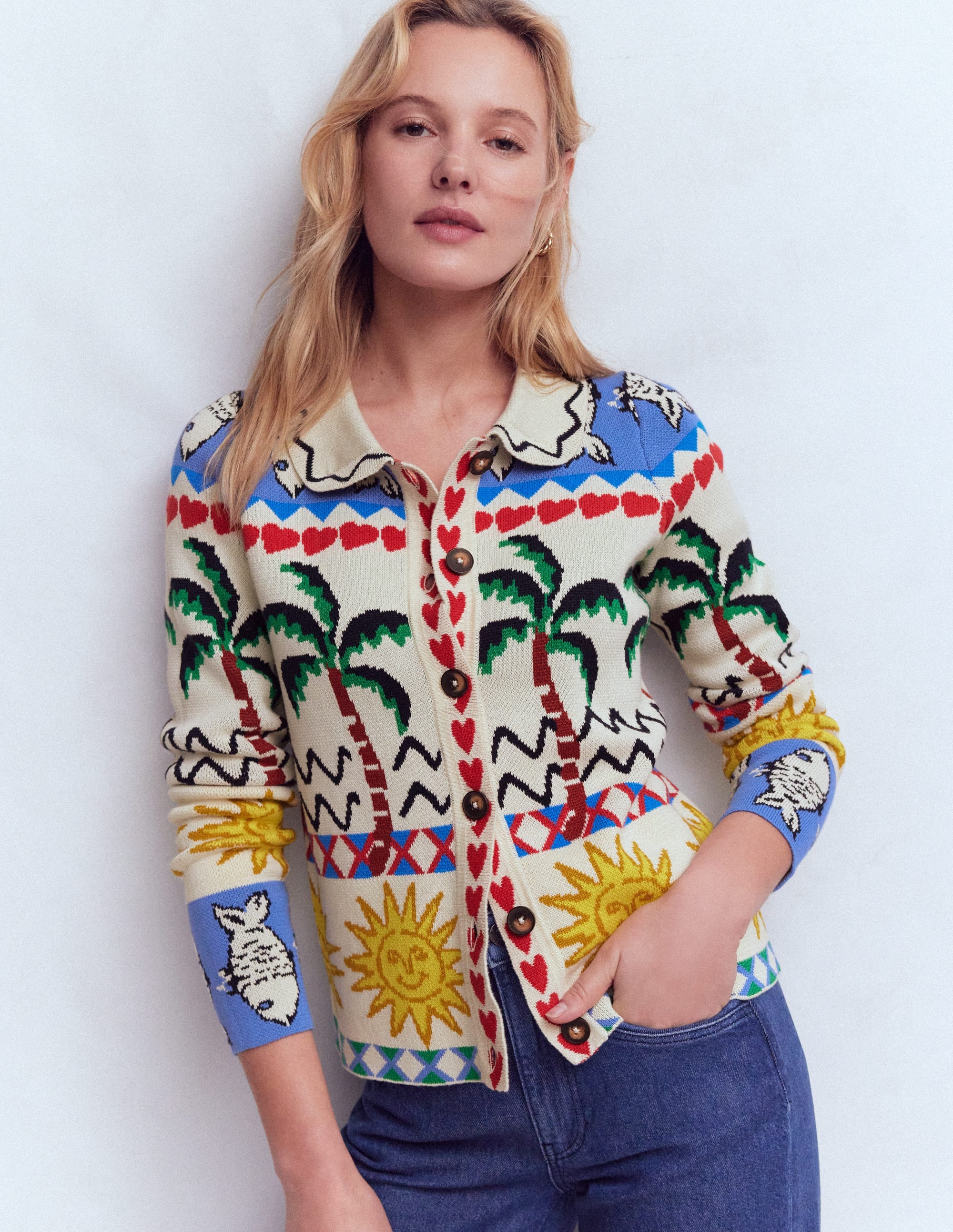 Jacquard Knitted Shacket-Warm Ivory, Novelty - Image 4