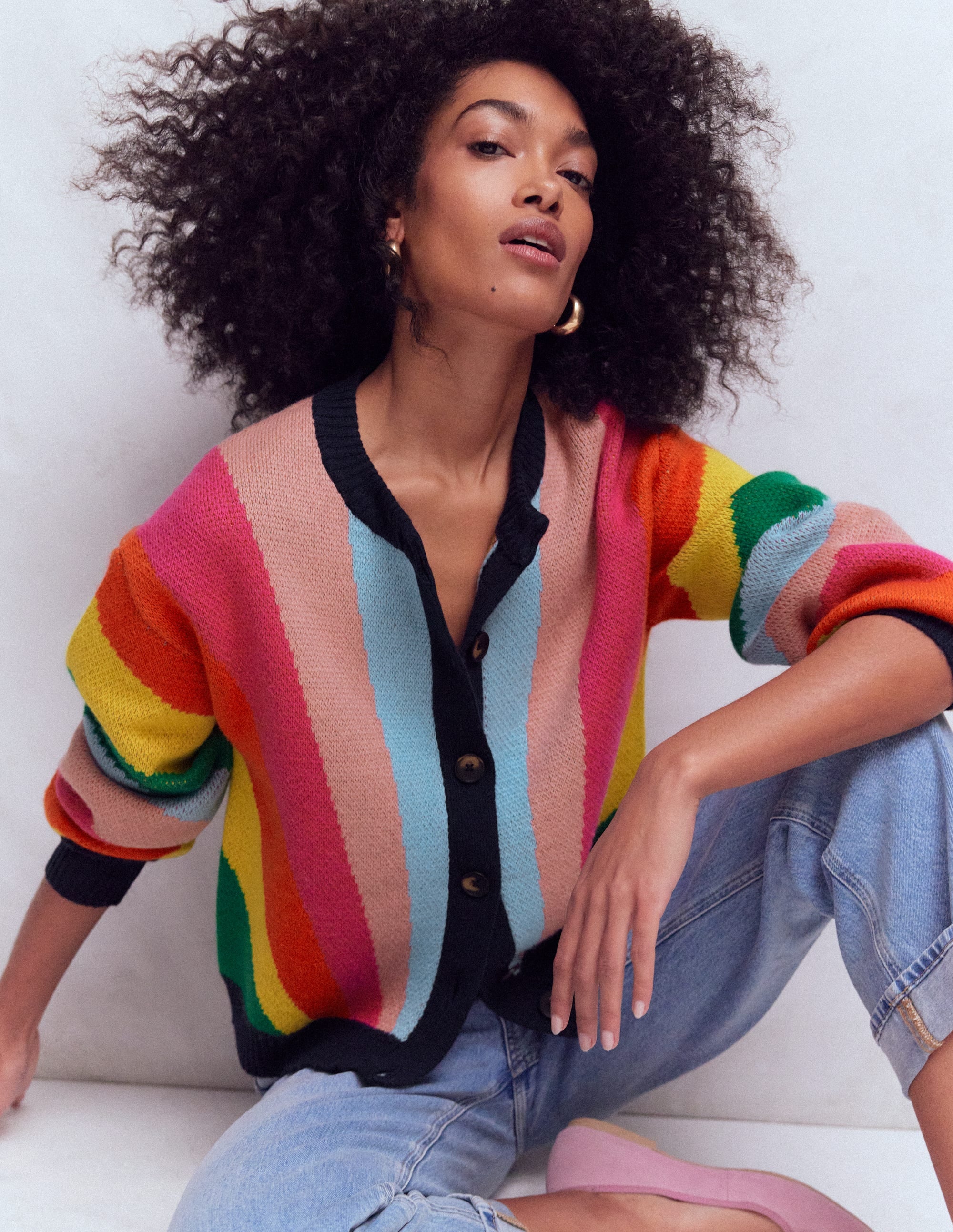 Abi Jacquard Cardigan-Multi Rainbow - Image 1