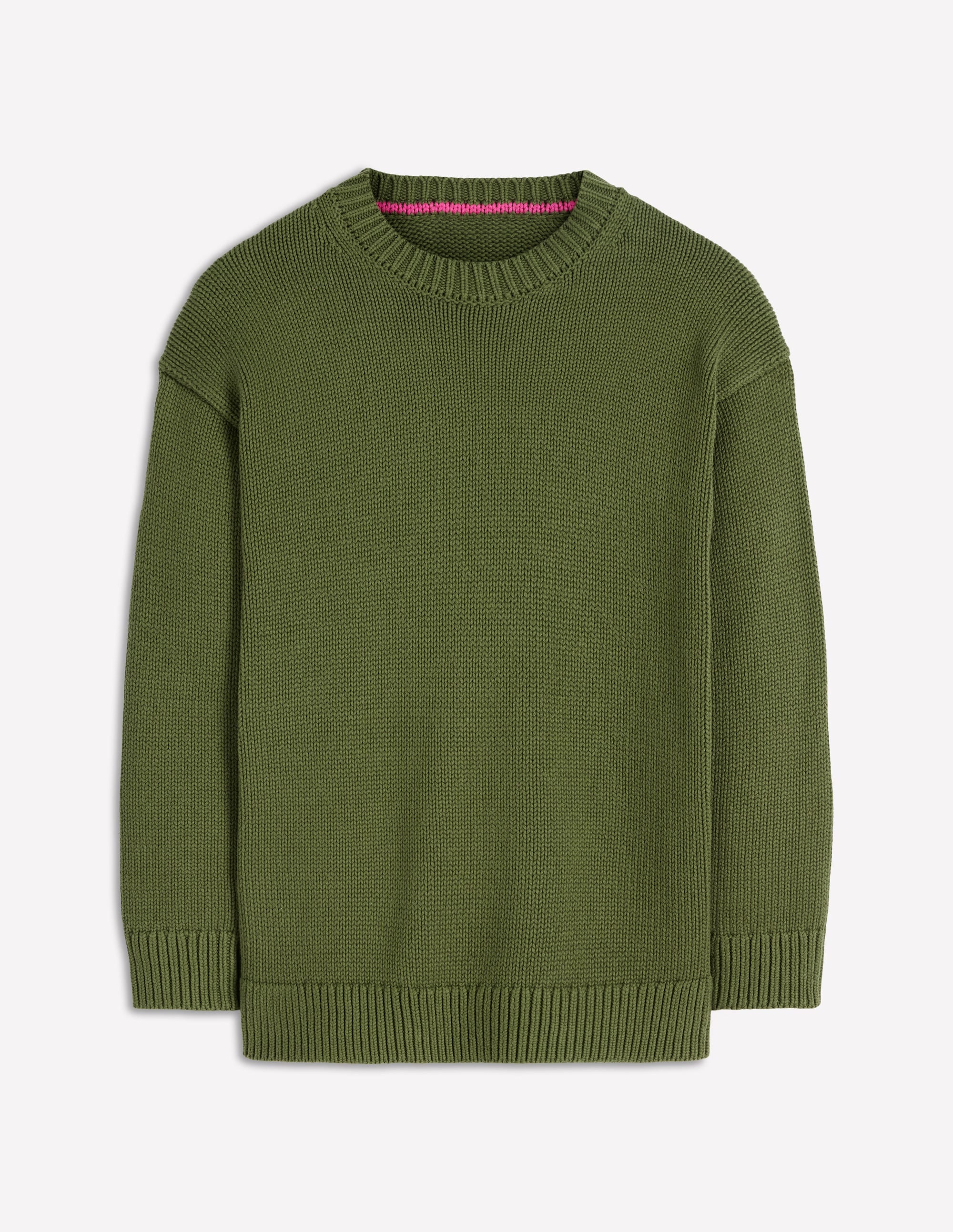 Lucy Oversized Cotton Jumper-Promenade Green - Image 6