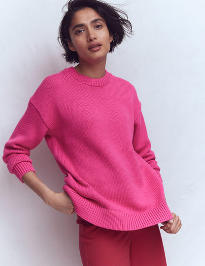 Lucy Oversized Cotton Jumper-Pink Peony-4