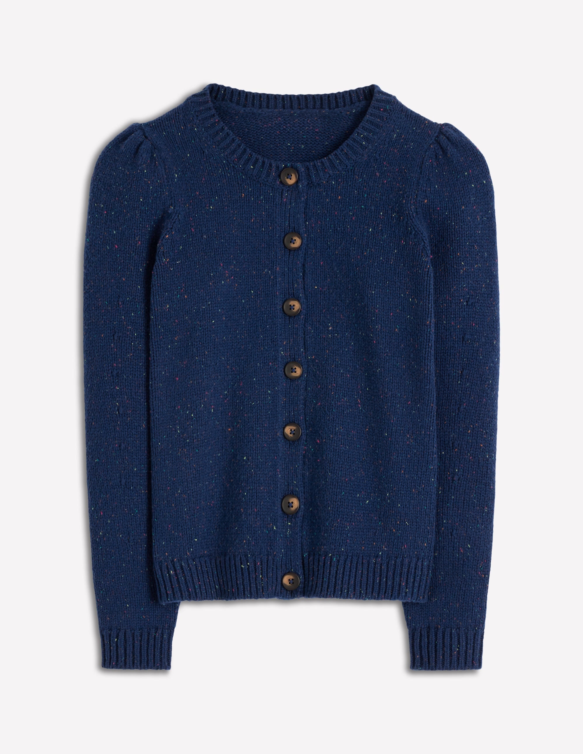 Davina Puff Sleeve Cardigan-Blue, Nep - Image 6