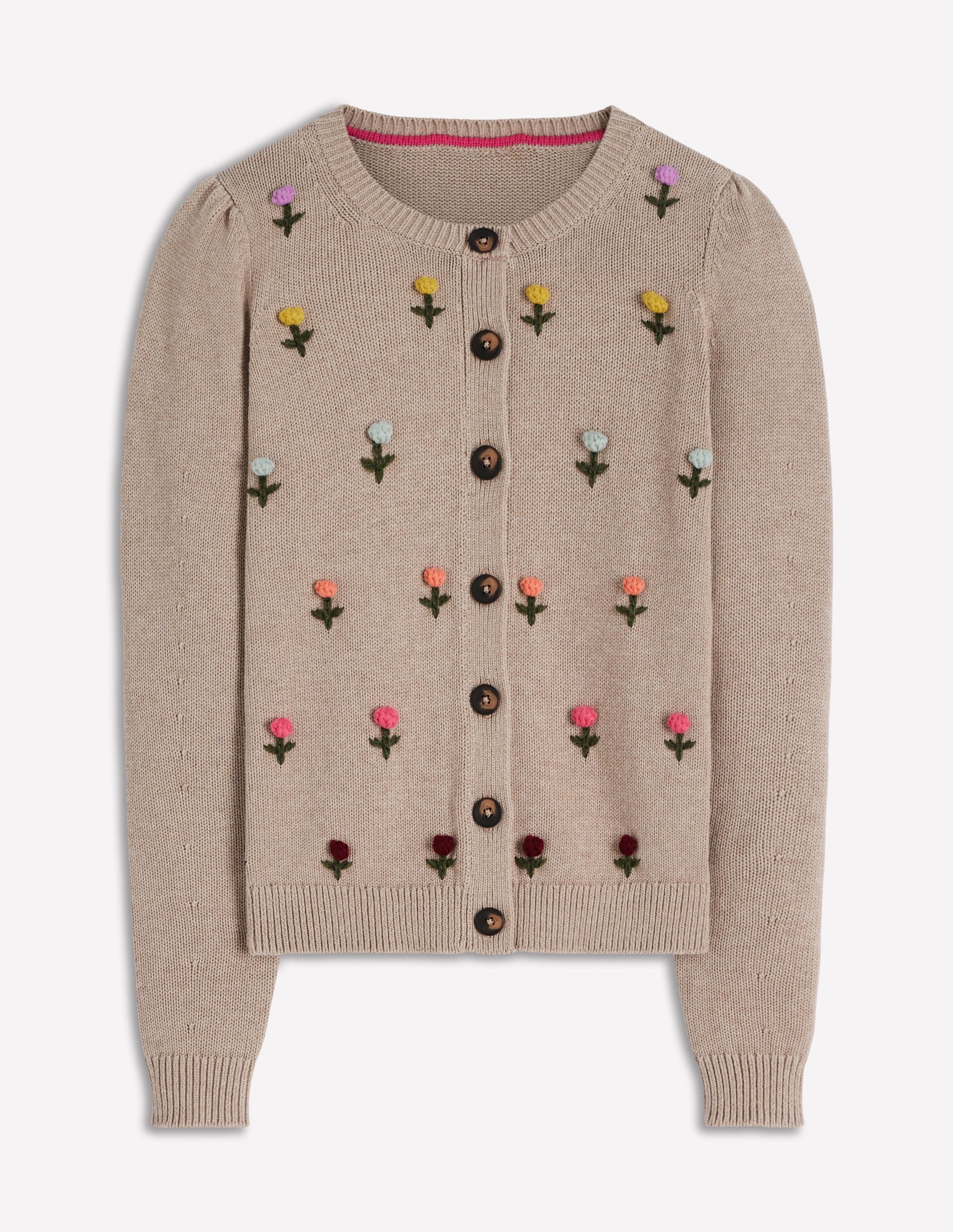Davina Puff Sleeve Cardigan-Chinchilla Embroidery - Image 6