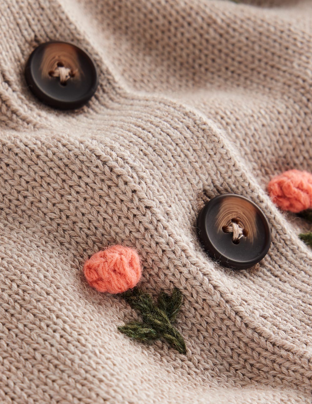 Davina Puff Sleeve Cardigan-Chinchilla Embroidery-7