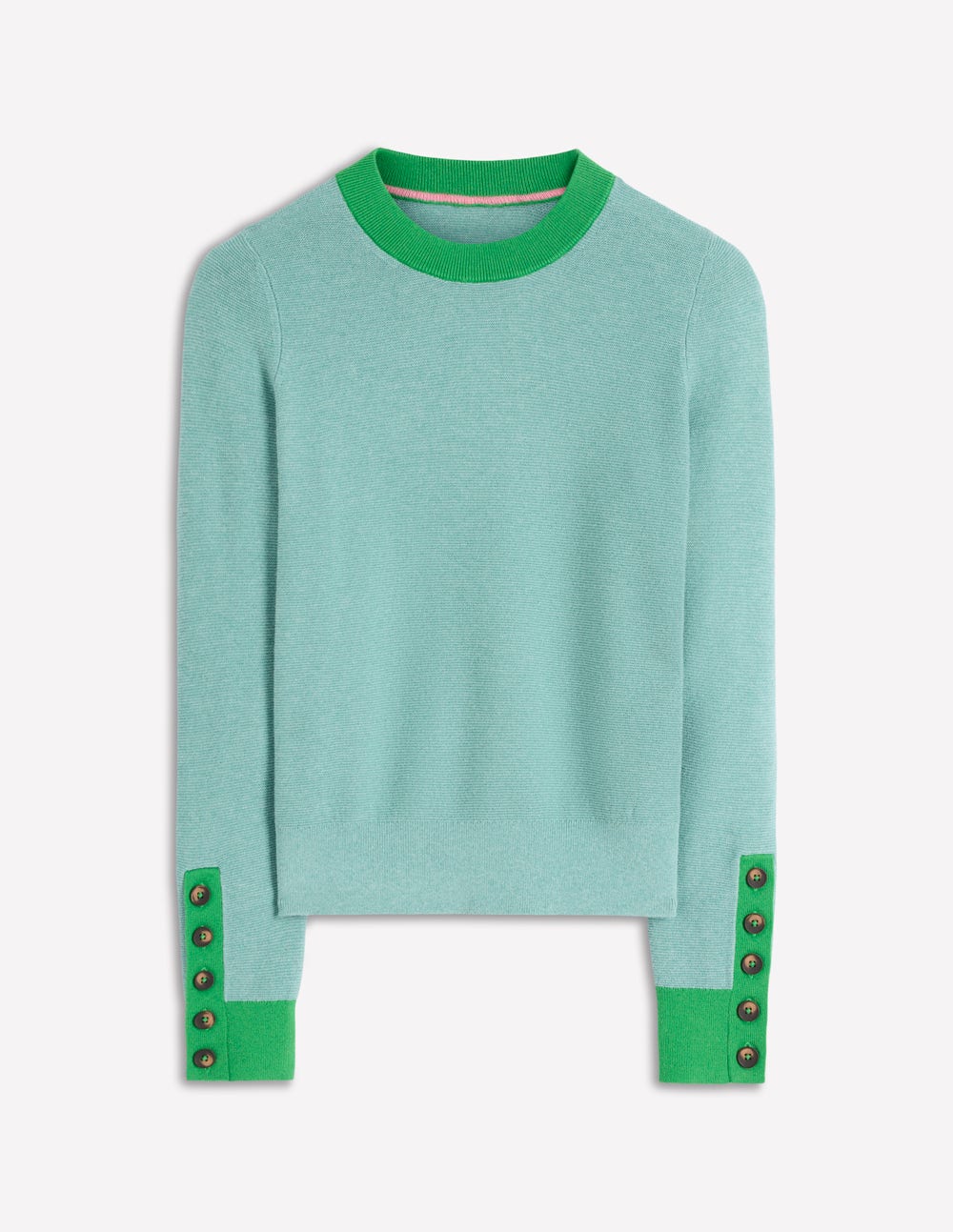 Grace Colour Block Jumper-Cloudy Jade Blue