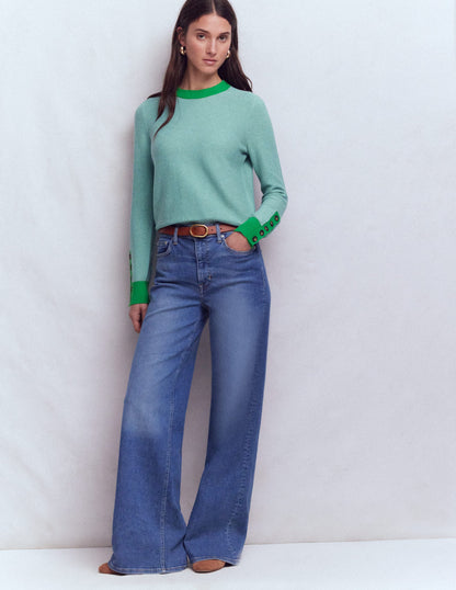 Grace Colour Block Jumper-Cloudy Jade Blue-4