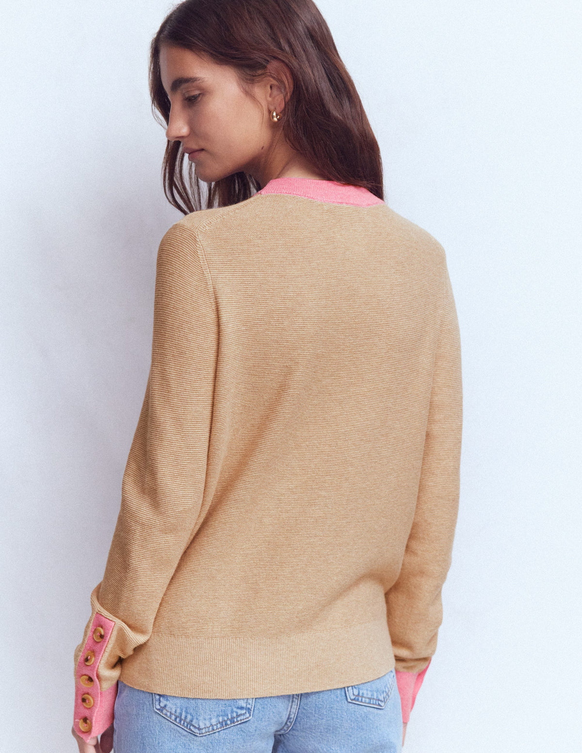Grace Colour Block Jumper-Vellum - Image 3