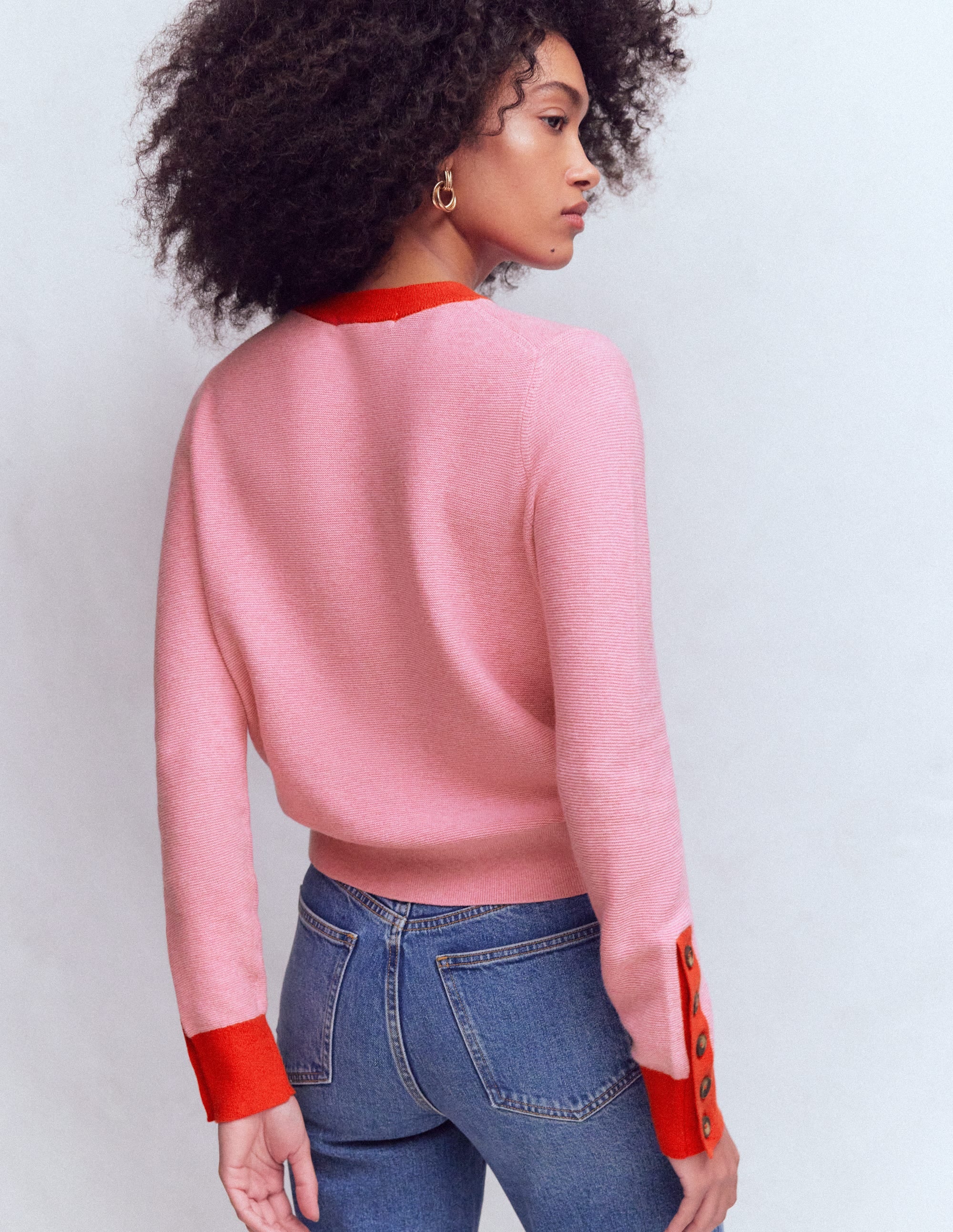 Grace Colour Block Jumper-Pink Lady - Image 3