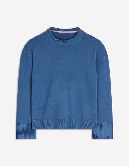 Lucy Relaxed Cotton Jumper-Denim Blue-5