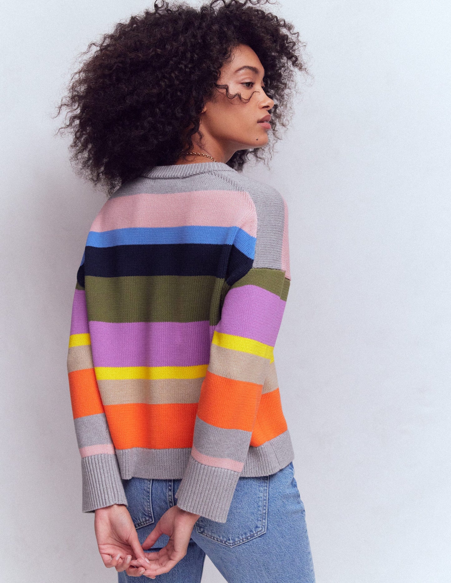 Lucy Relaxed Cotton Jumper-Mutli, Rainbow