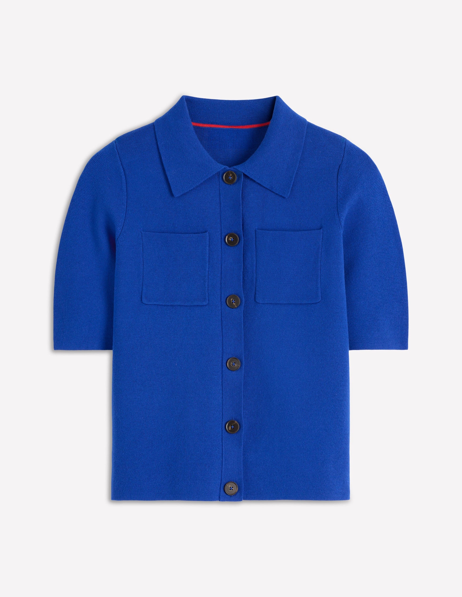 Short Sleeve Knit Shirt-Bright Blue-5