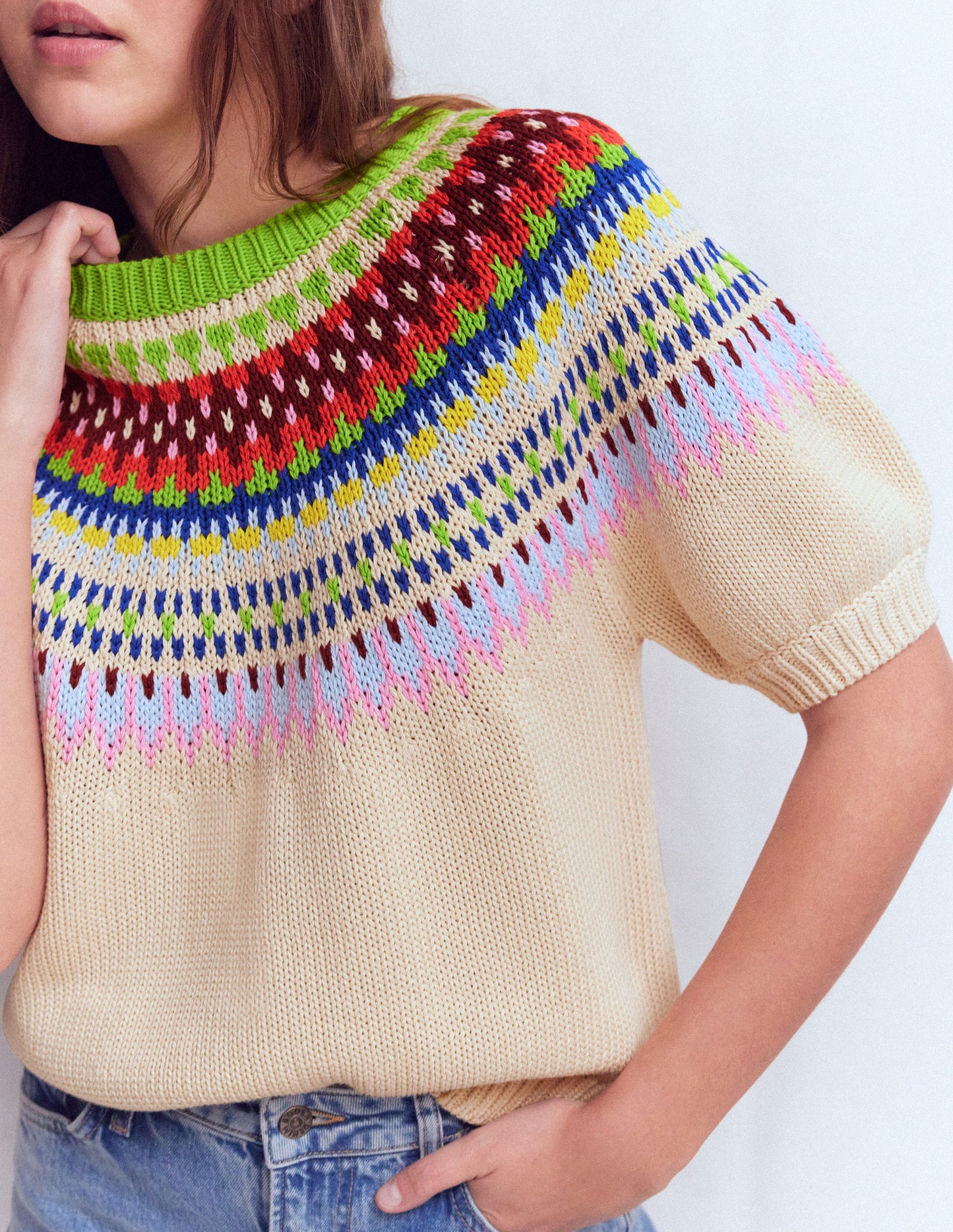 Margot Puff Sleeve T-Shirt-Oatmeal Melange