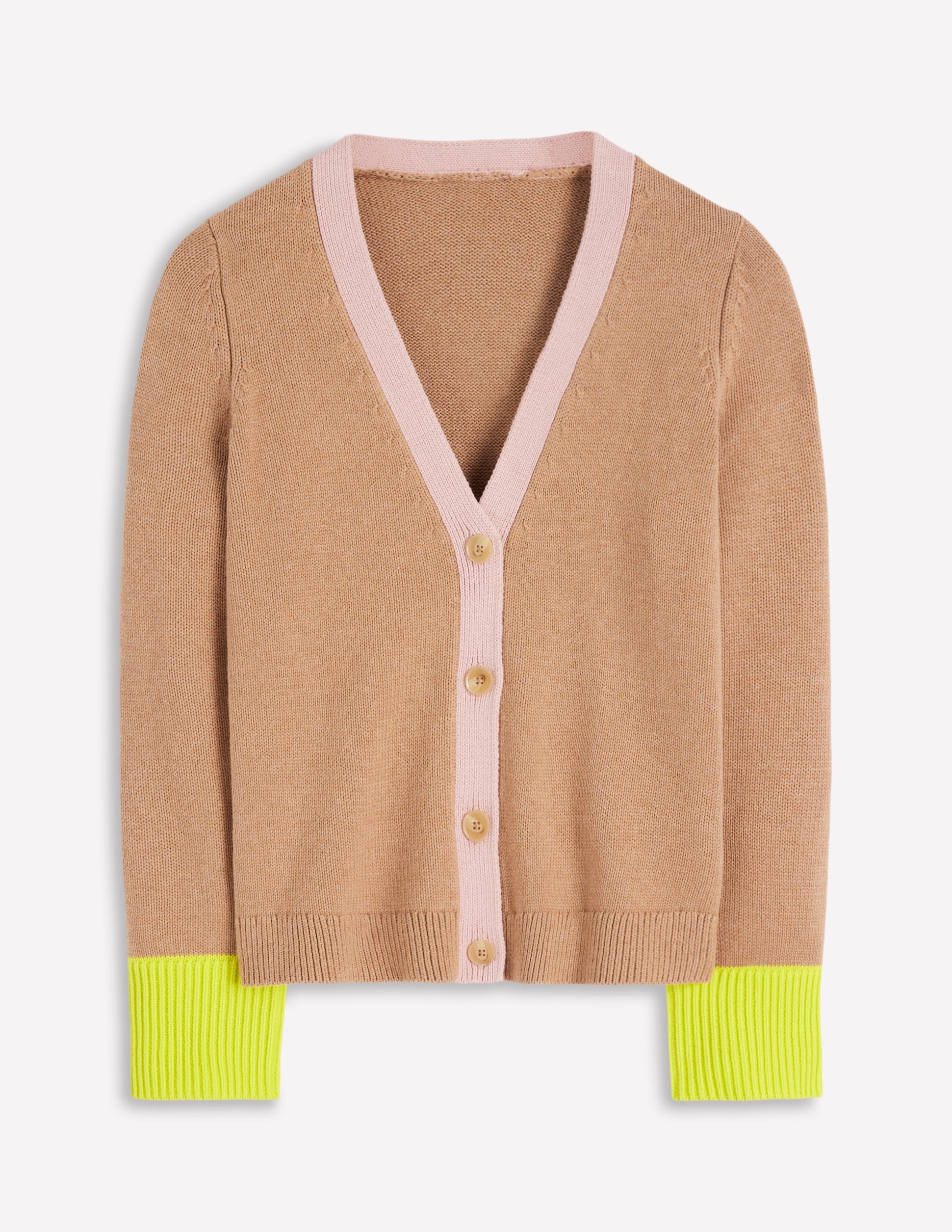 Lucy Relaxed Cotton Cardigan-Camel Melange-6