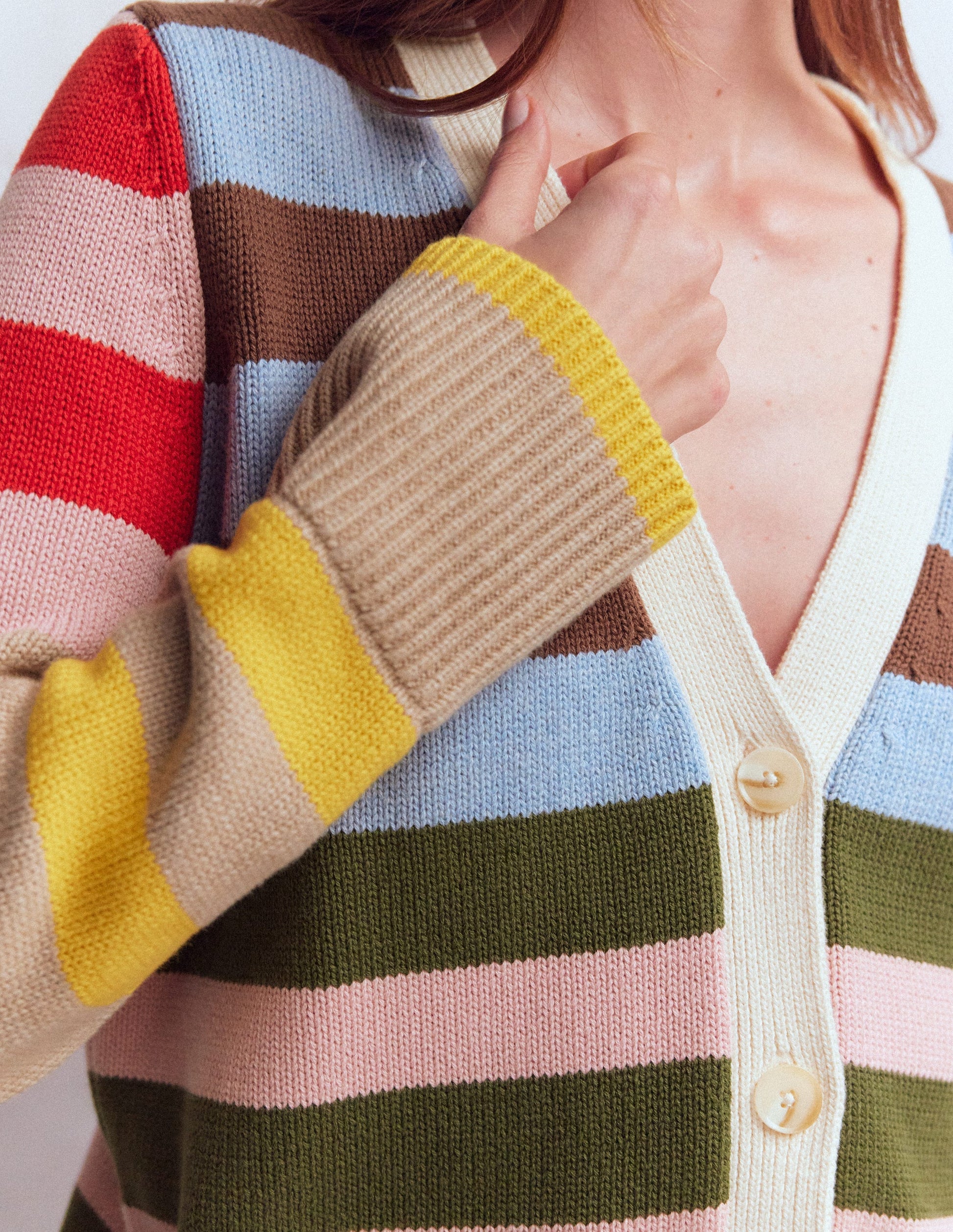 Lucy Relaxed Cotton Cardigan-Multi Hotch-3