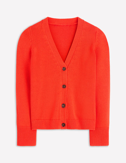 Lucy Relaxed Cotton Cardigan-Bright Orange-7