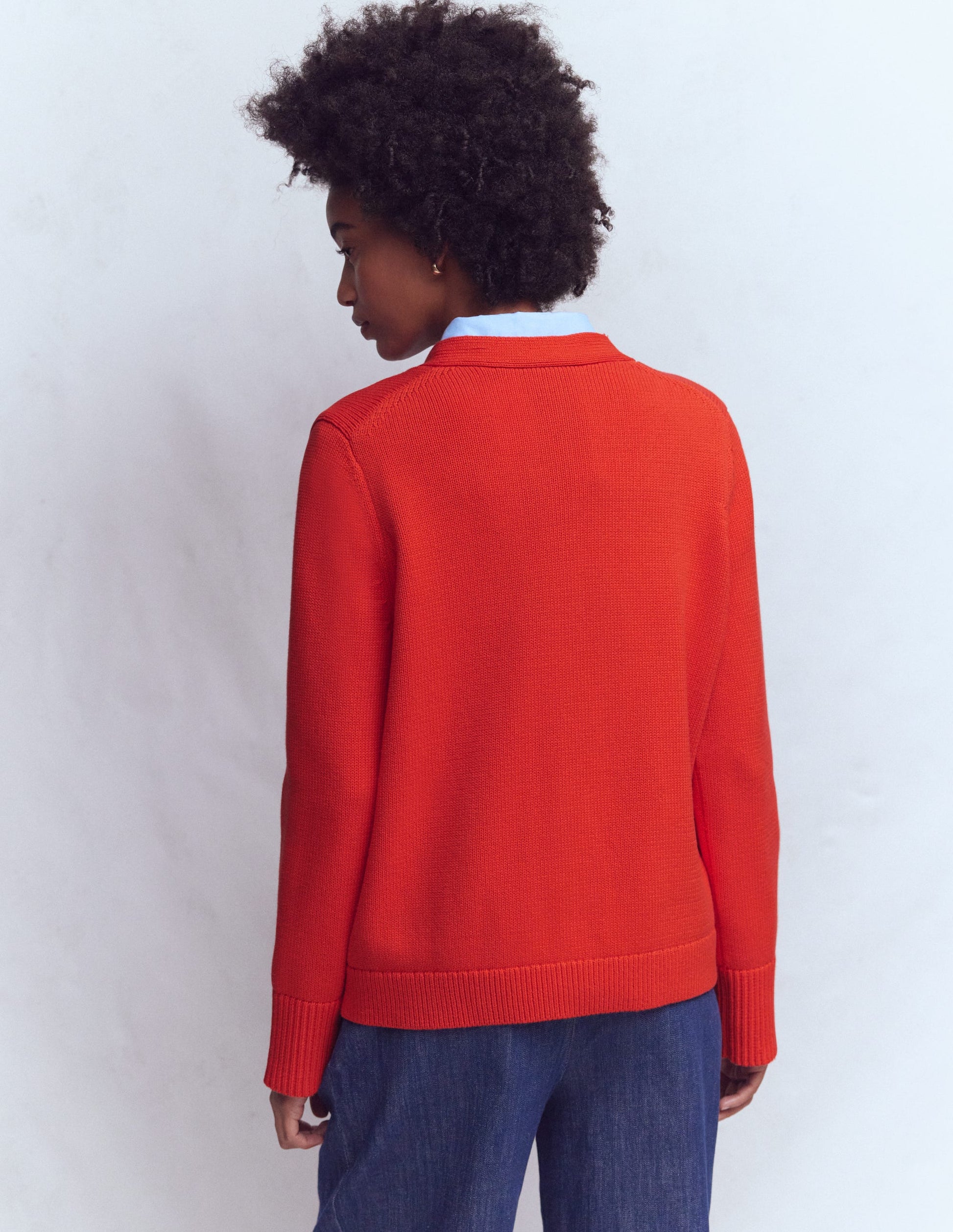 Lucy Relaxed Cotton Cardigan-Bright Orange-4