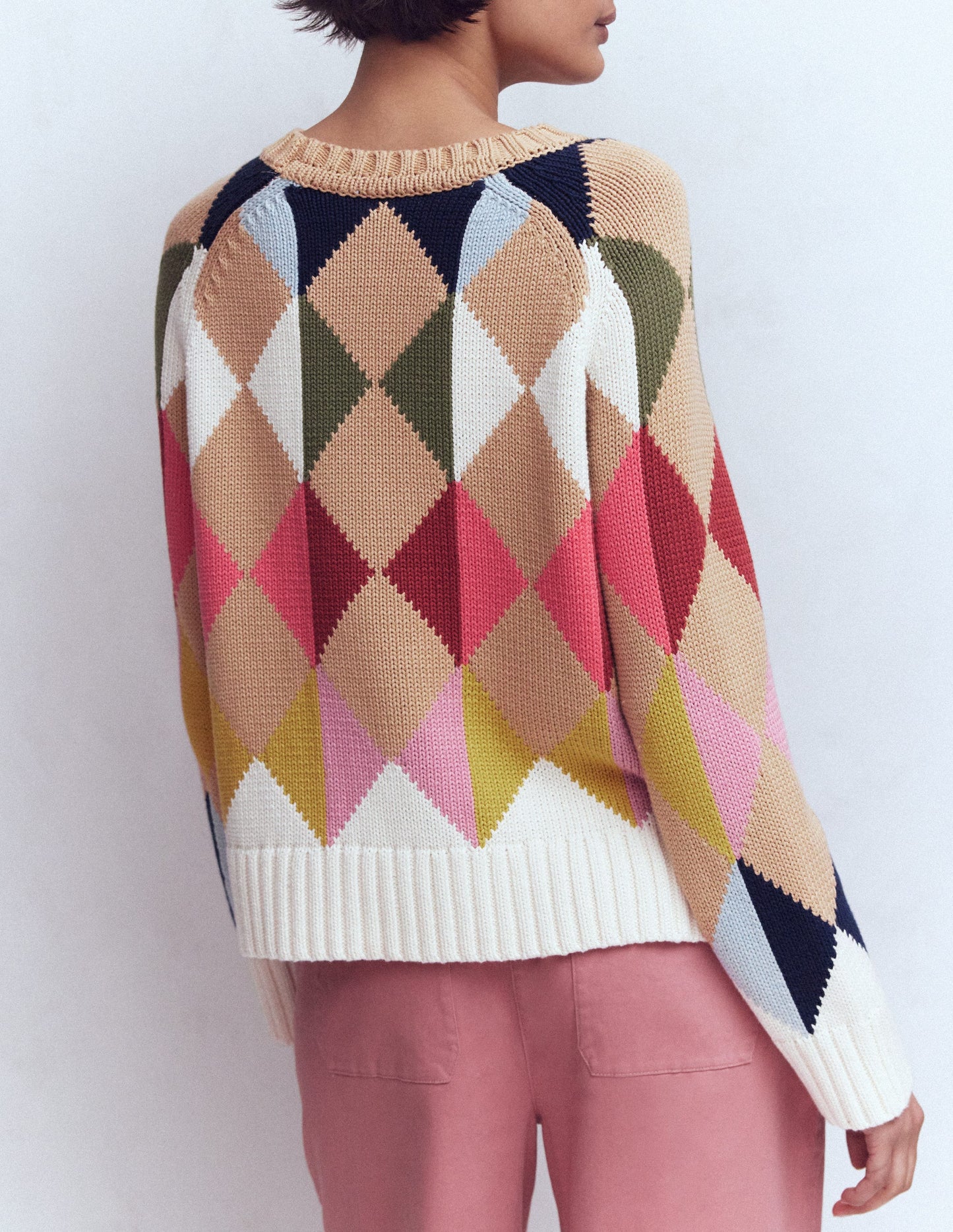 Camilla Cotton Argyle Jumper-Multi Argyle