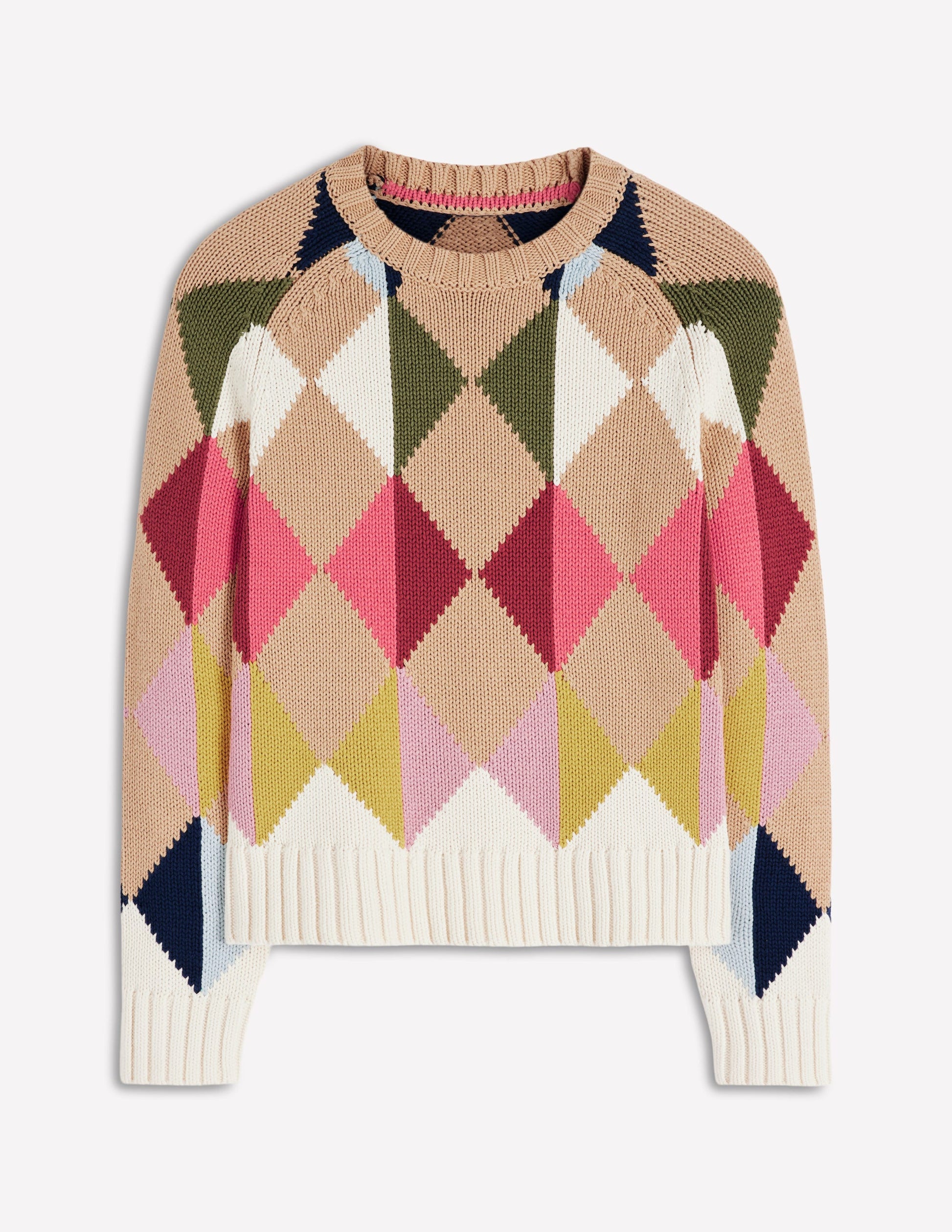 Camilla Cotton Argyle Jumper-Multi Argyle-6
