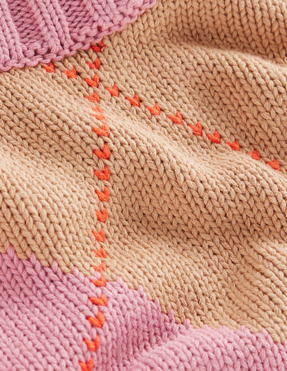 Camilla Cotton Argyle Jumper-Pink Argyle