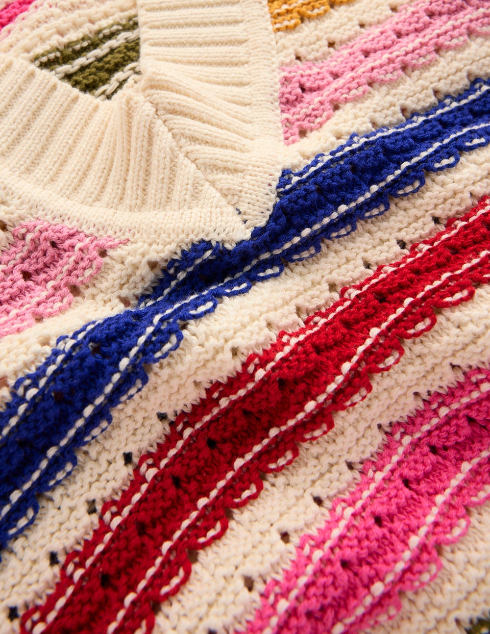 Maeve Textured Cotton Jumper-Multi Stripe - Image 6