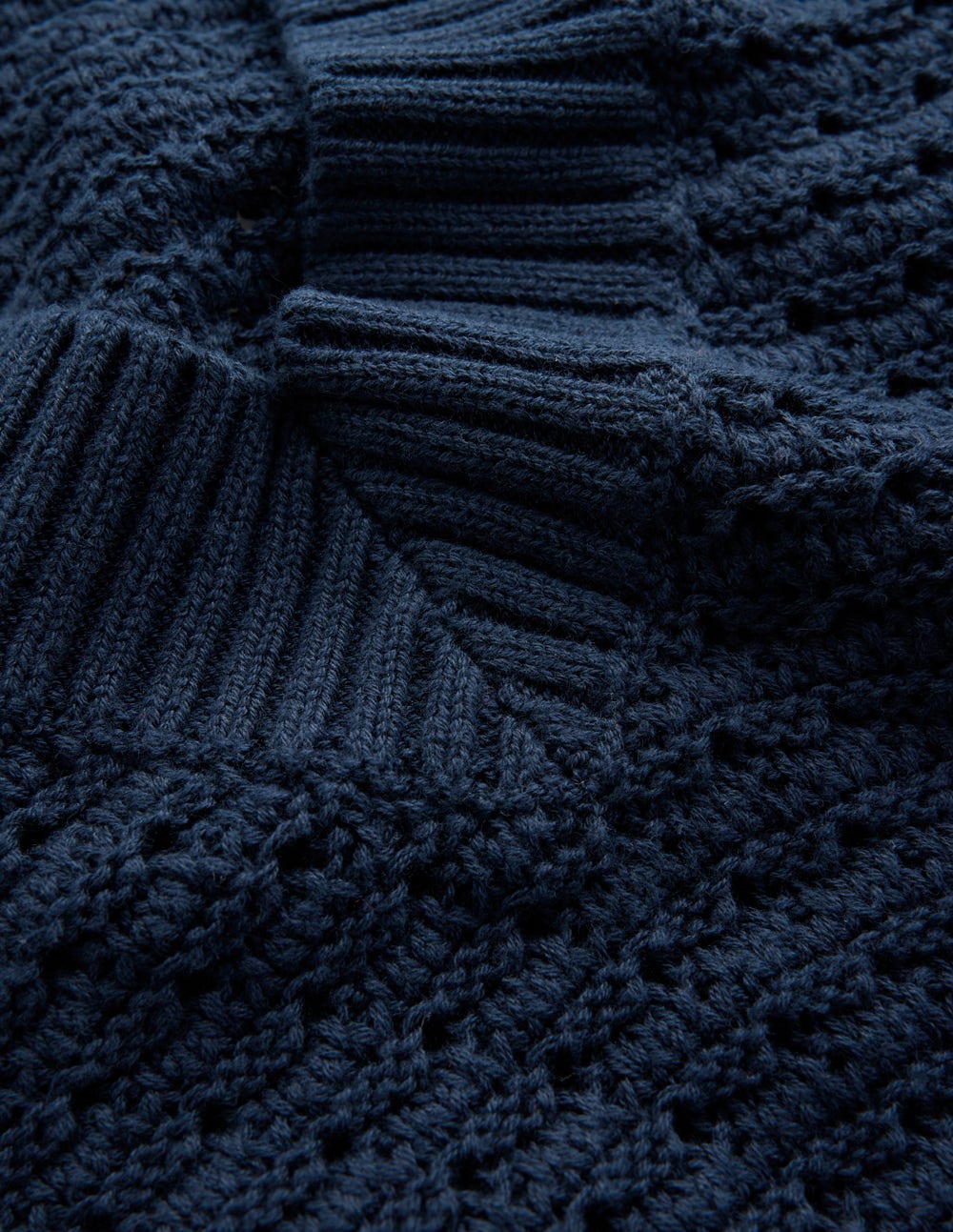 Maeve Textured Cotton Jumper-Navy-6