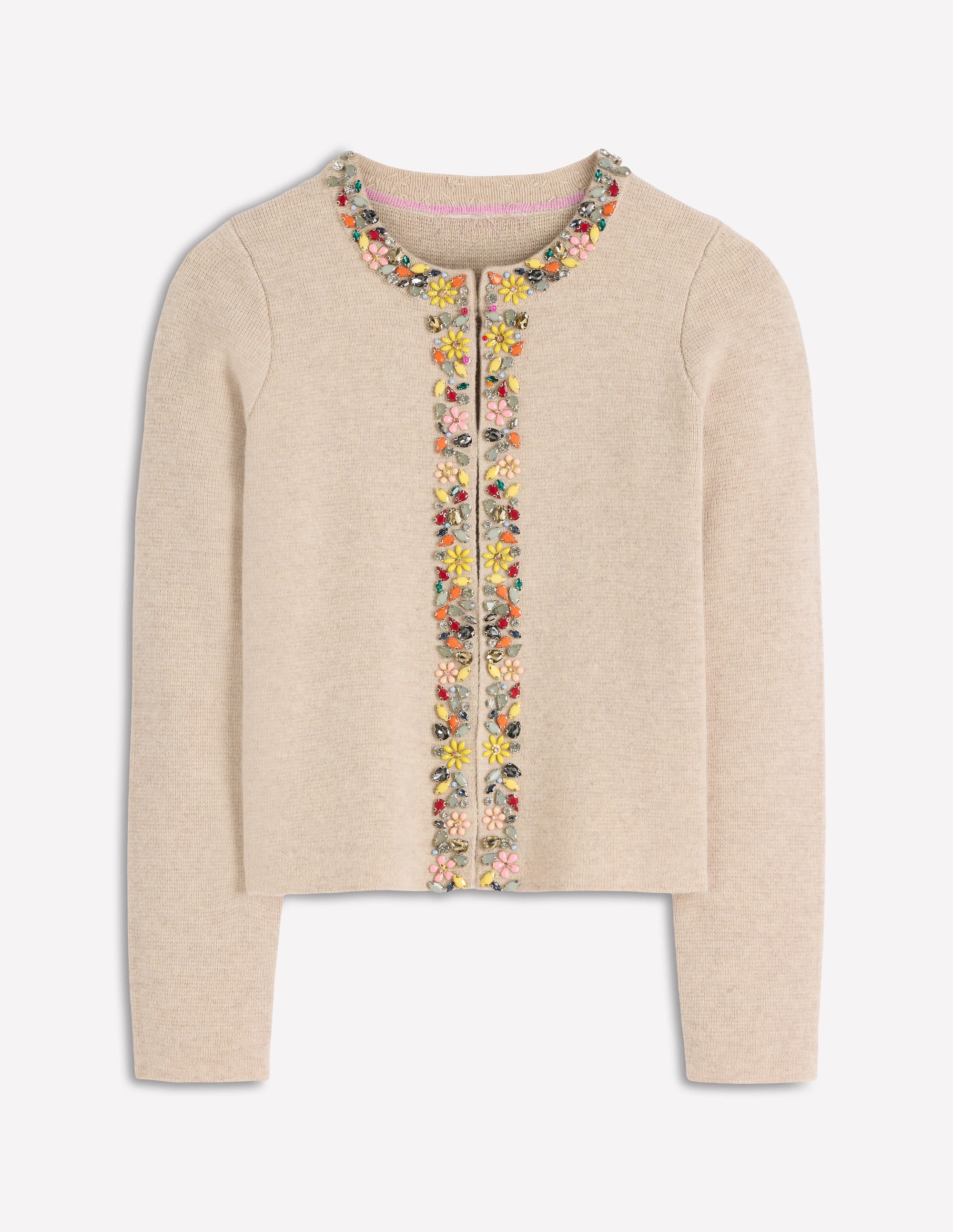 Embellished Knit Cardigan-Chinchilla Melange - Image 7