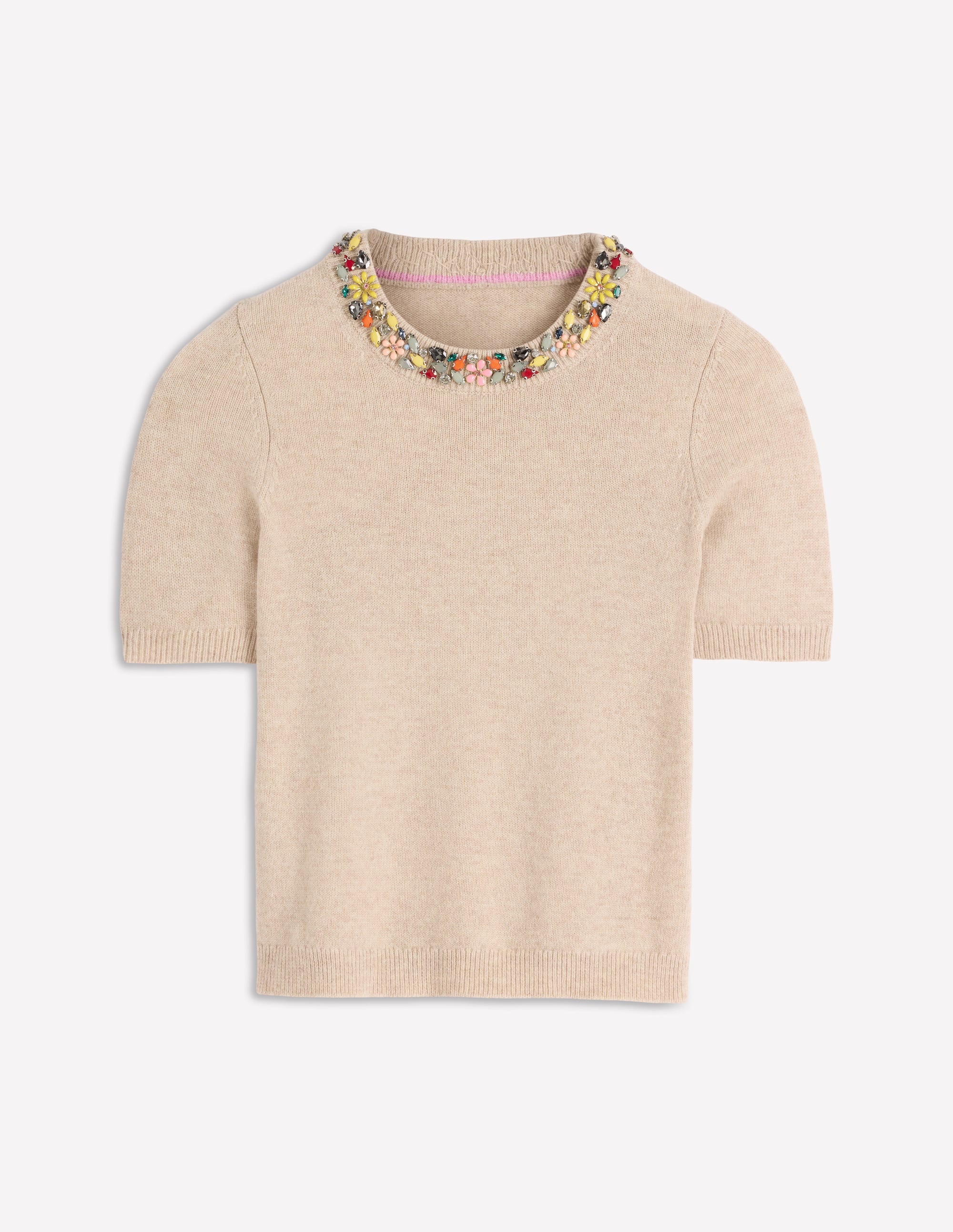 Embellished T-Shirt-Chinchilla Melange - Image 5