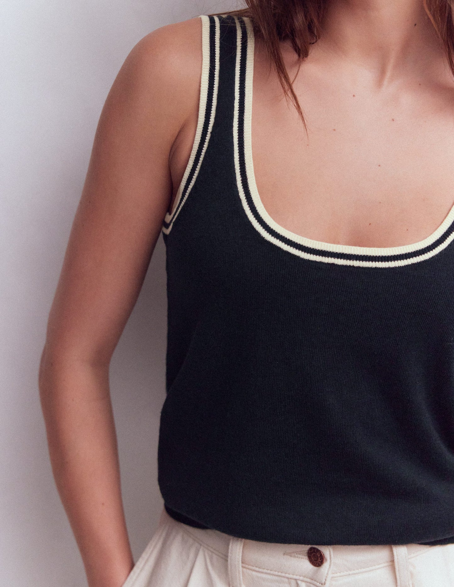 Liz Striped Tank-Navy