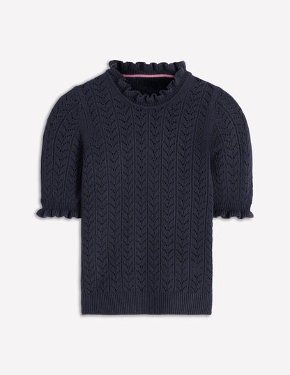 Eloise Frill T-Shirt-Navy-5