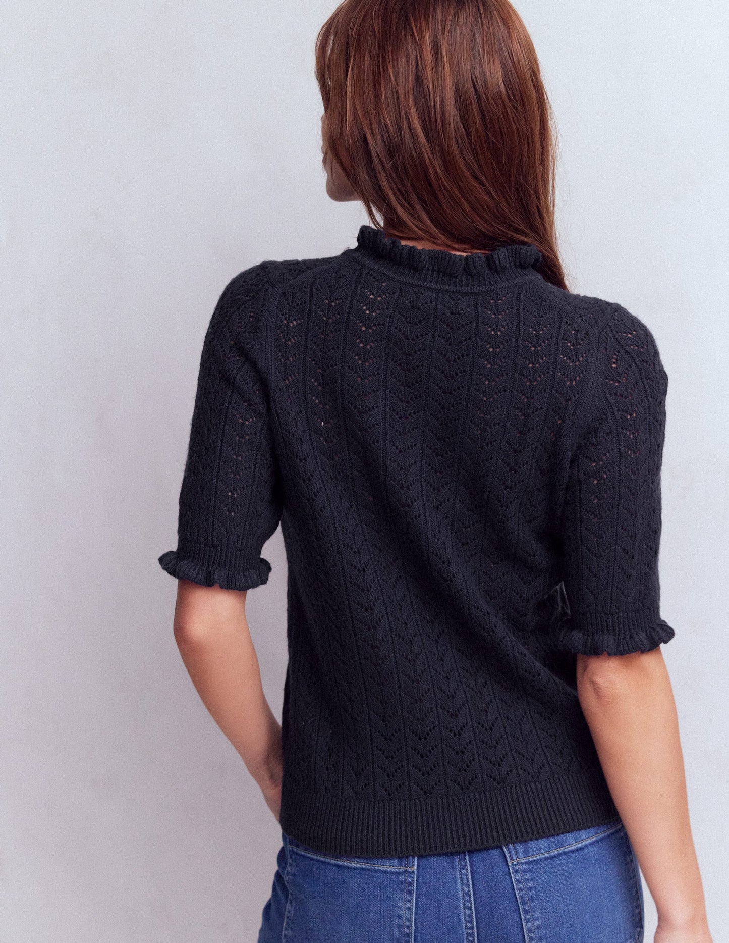 Eloise Frill T-Shirt-Navy