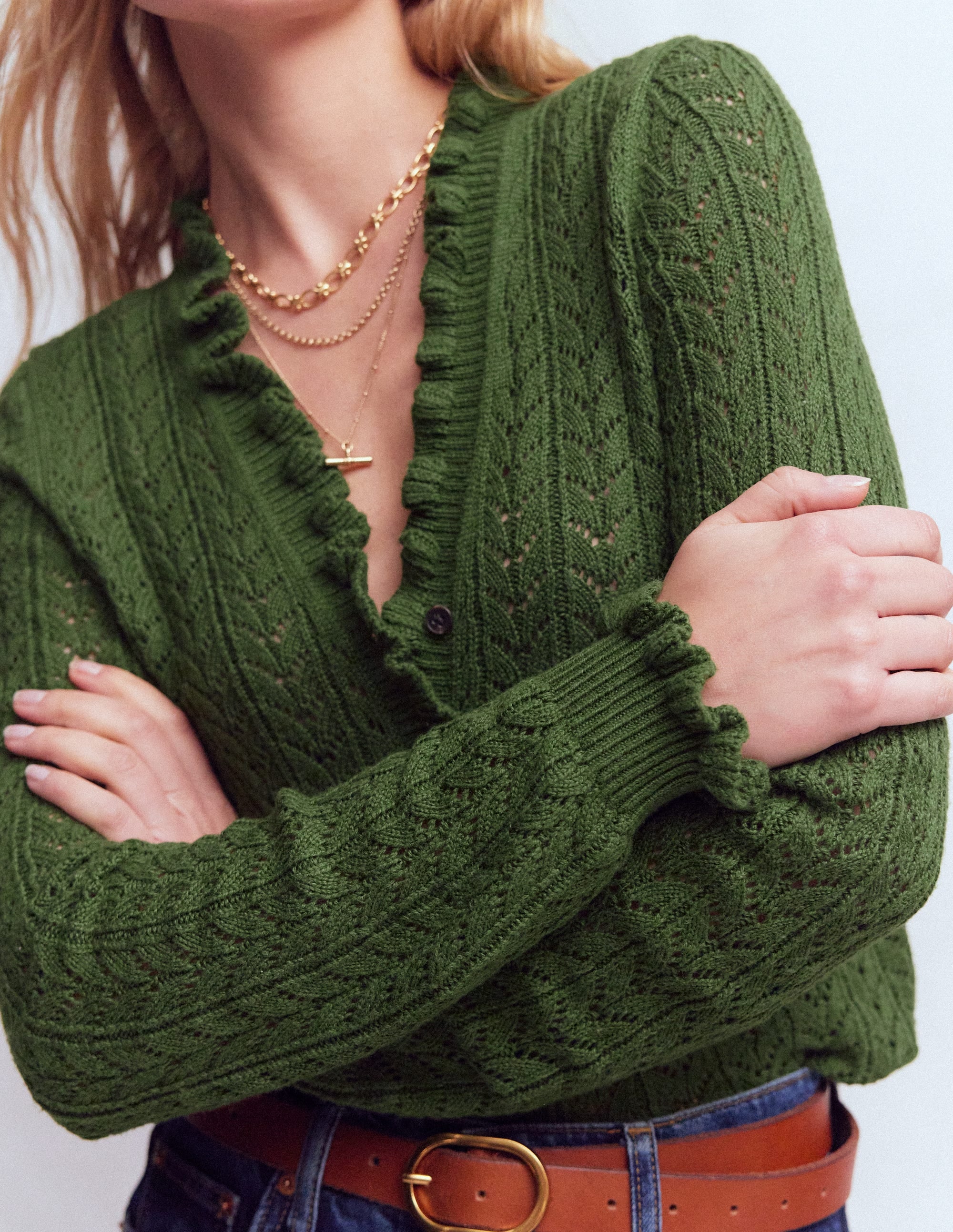 Eloise Frill Henley Jumper-Promenade Green - Image 2