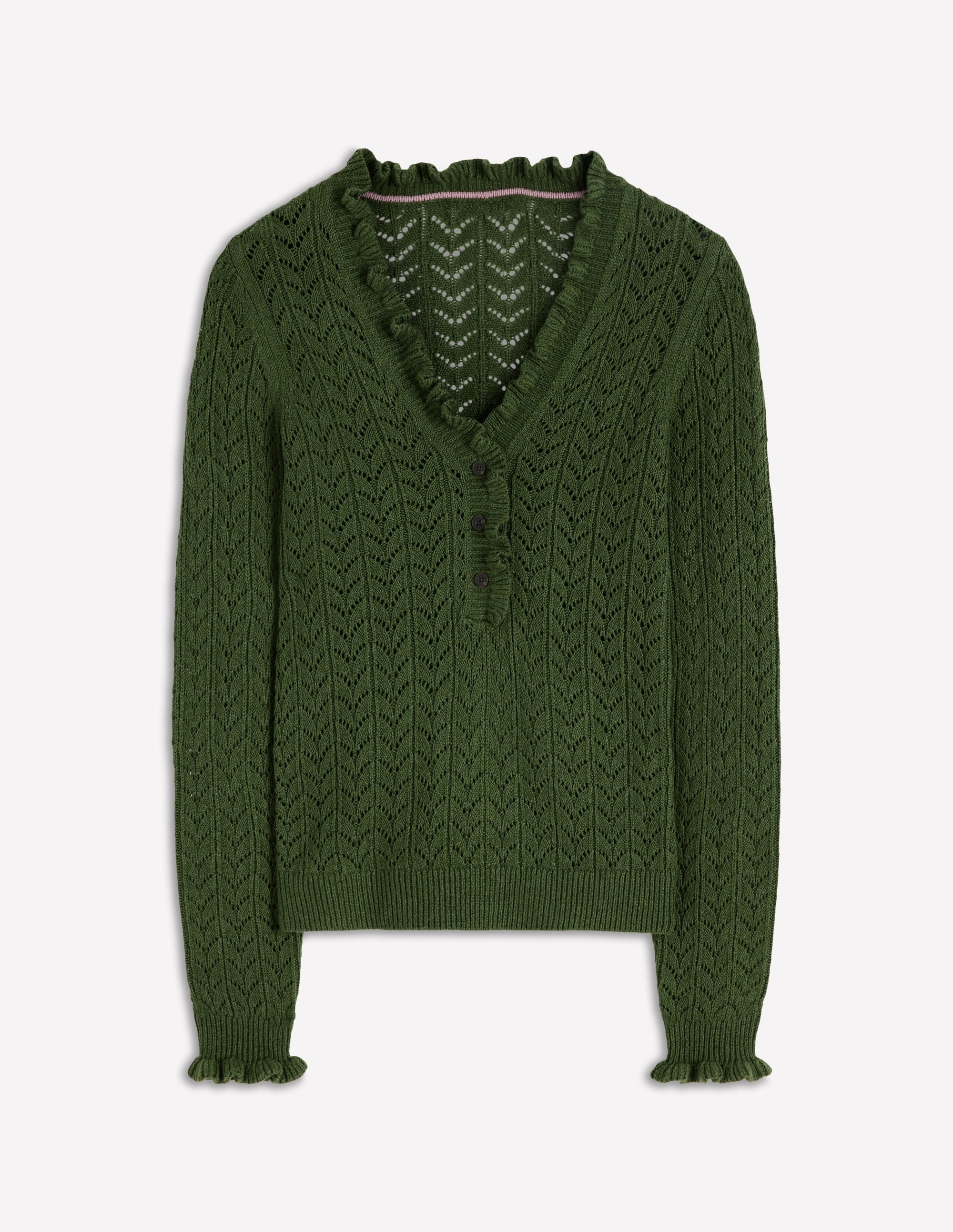 Eloise Frill Henley Jumper-Promenade Green - Image 5