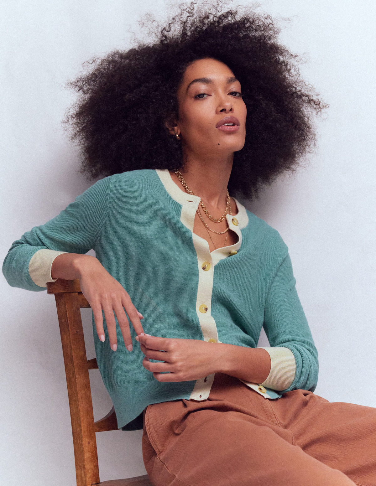 Grace Colour Block Cardigan-Cloudy Jane Blue - Image 1