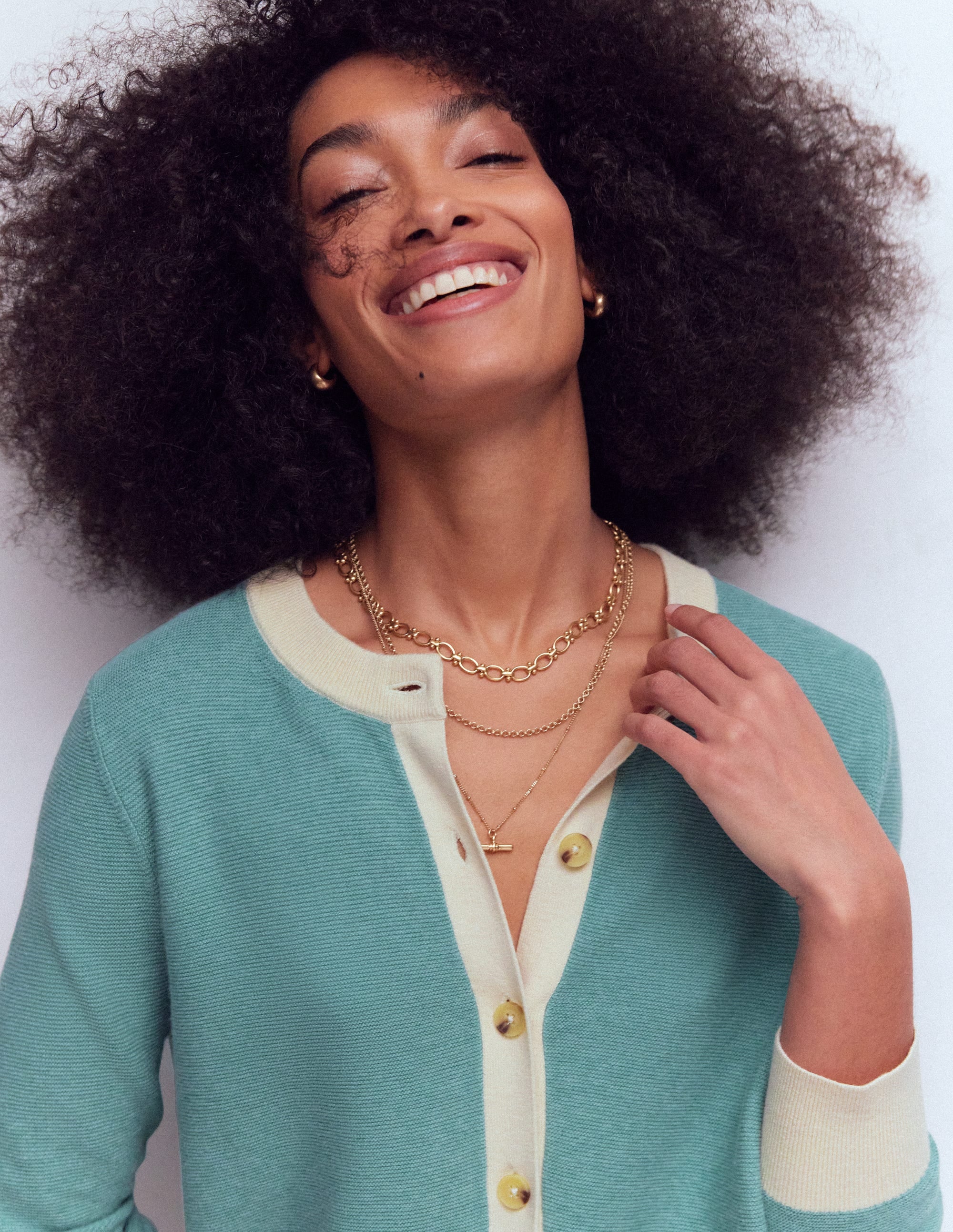 Grace Colour Block Cardigan-Cloudy Jane Blue - Image 2