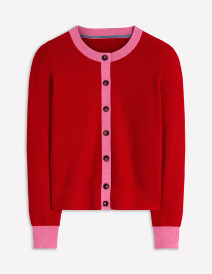 Grace Colour Block Cardigan-Bright Cherry-6
