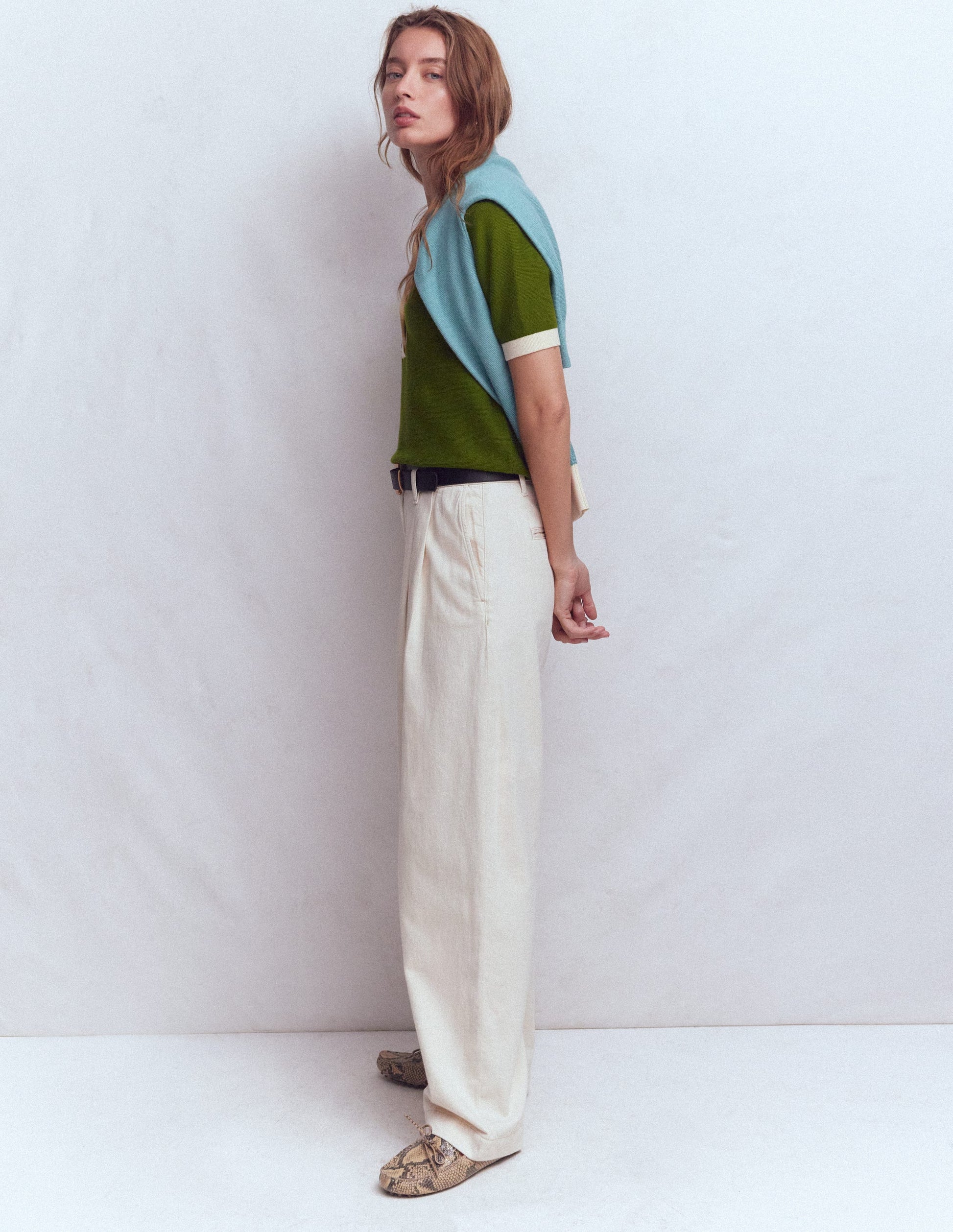 Grace Colour Block T-Shirt-Promenade Green-5