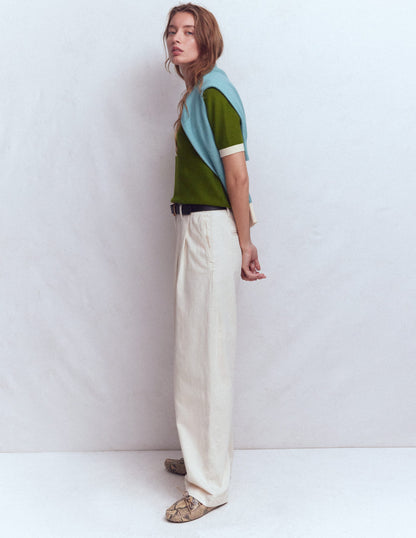 Grace Colour Block T-Shirt-Promenade Green-5