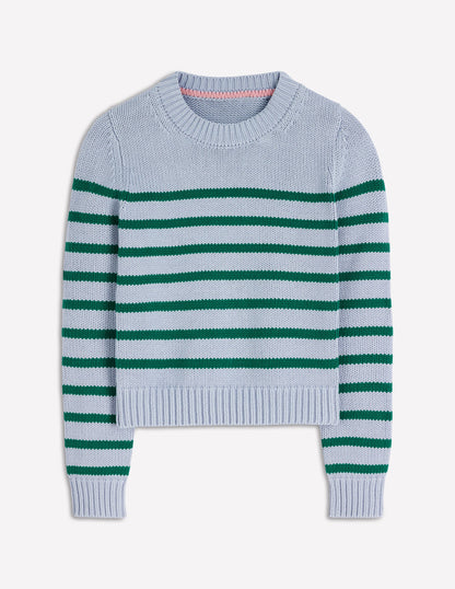 Lucy Chunky Cotton Jumper-Blue/ Green-6