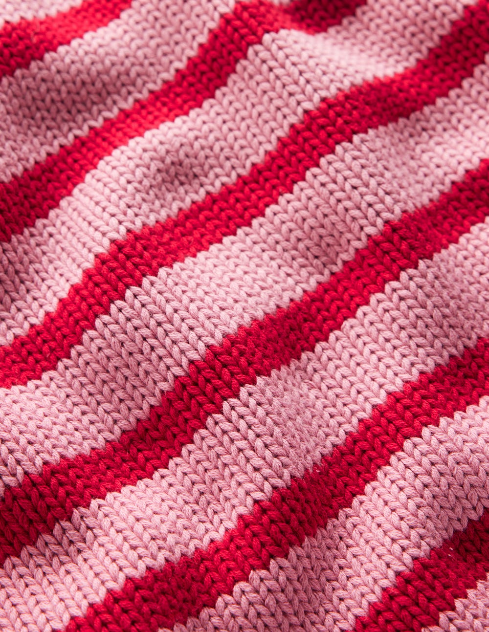 Lucy Chunky Cotton Jumper-Pink/ Red - Image 7
