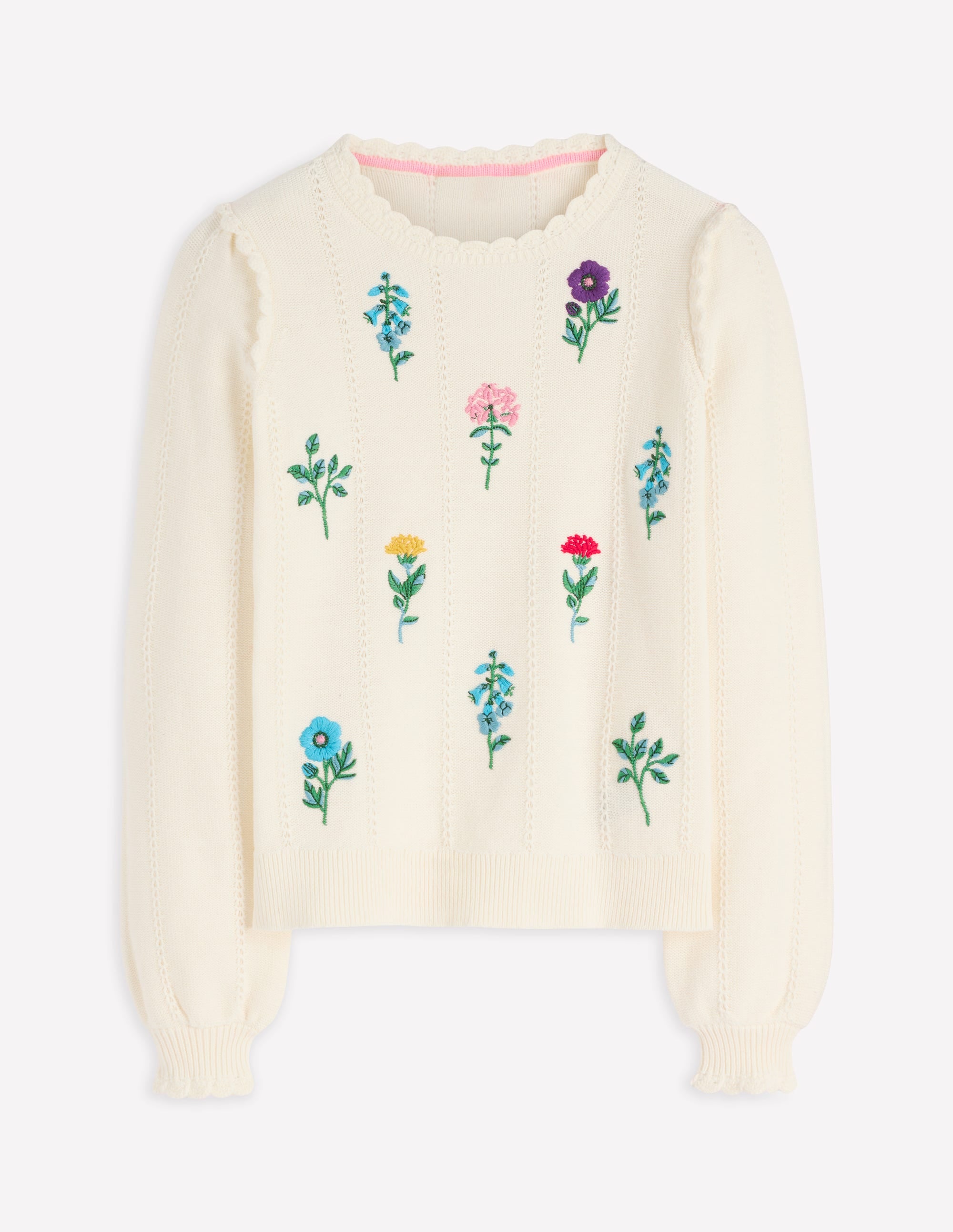 Valeria Crochet Trim Jumper-Warm Ivory , Embroidery - Image 7