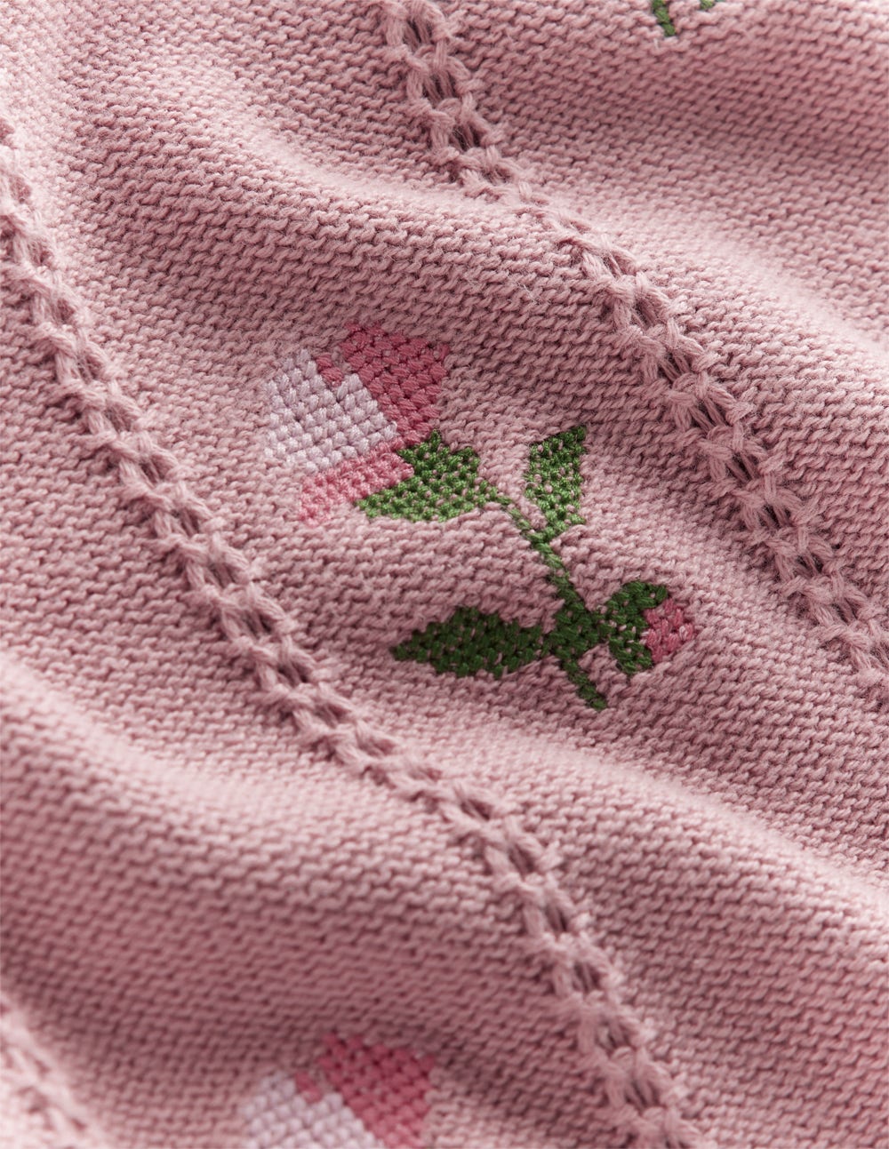Valeria Crochet Trim Jumper-Rose Pink, Embroidery - Image 6